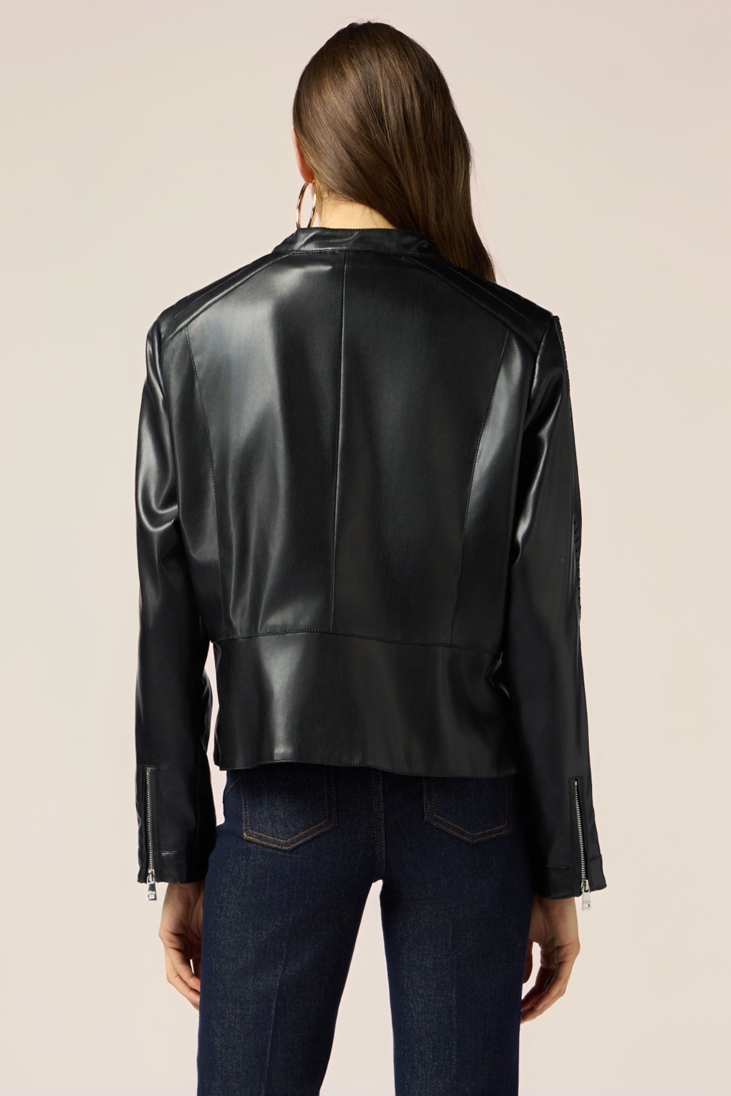 BIKER JACKET WITH BRAIDED DETAILS BLACK 3