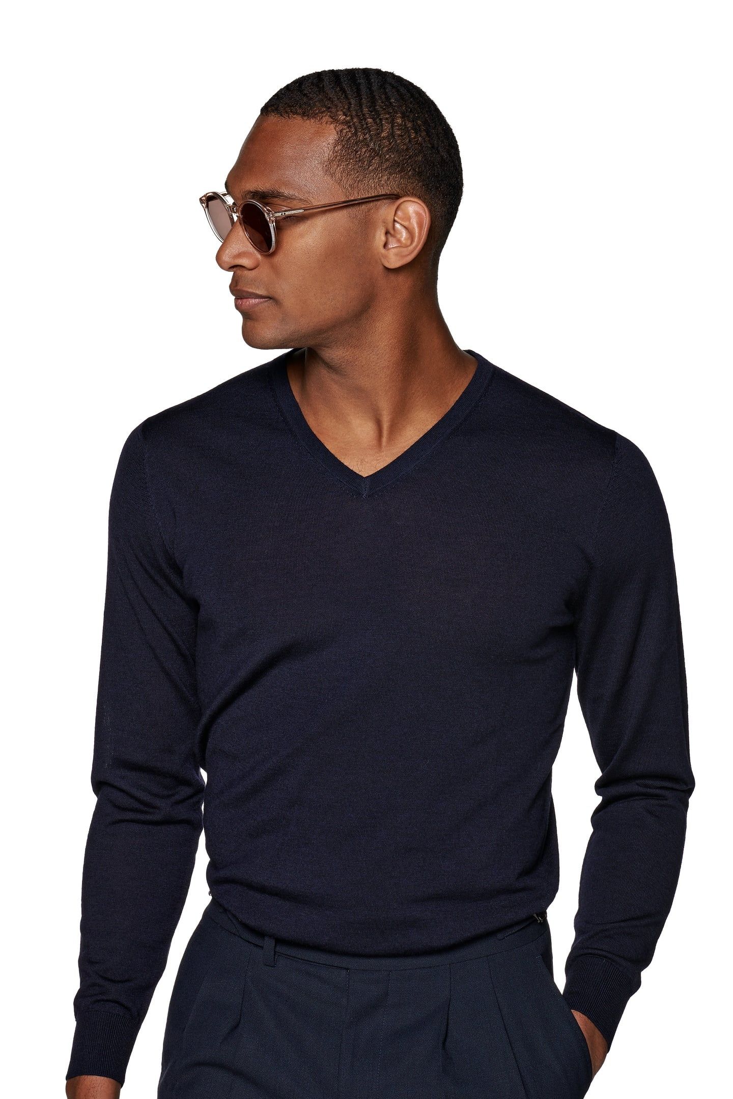 V-NECK MERINO NAVY 1