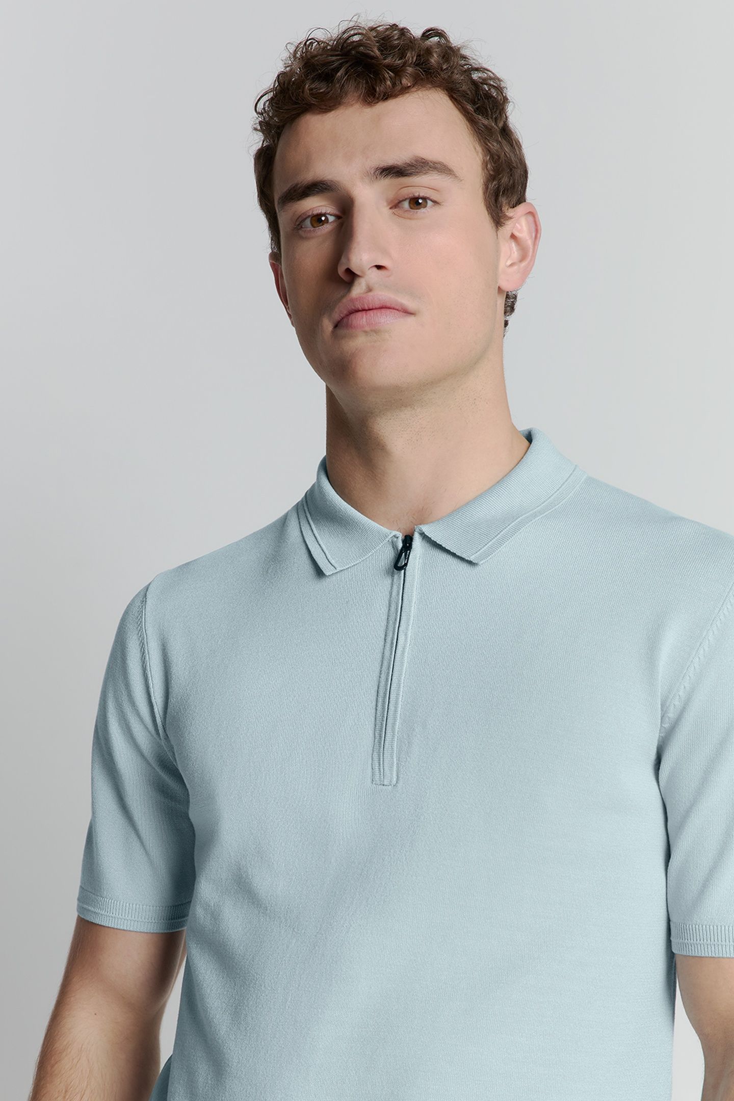 PULLOVER SHORT SLEEVE POLO ZIP SOLID ICE 3