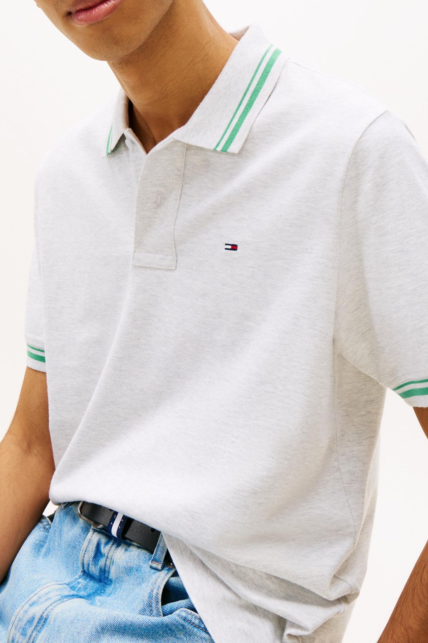 REGULAR TIPPED POLO ICE GREY HEATHER 4