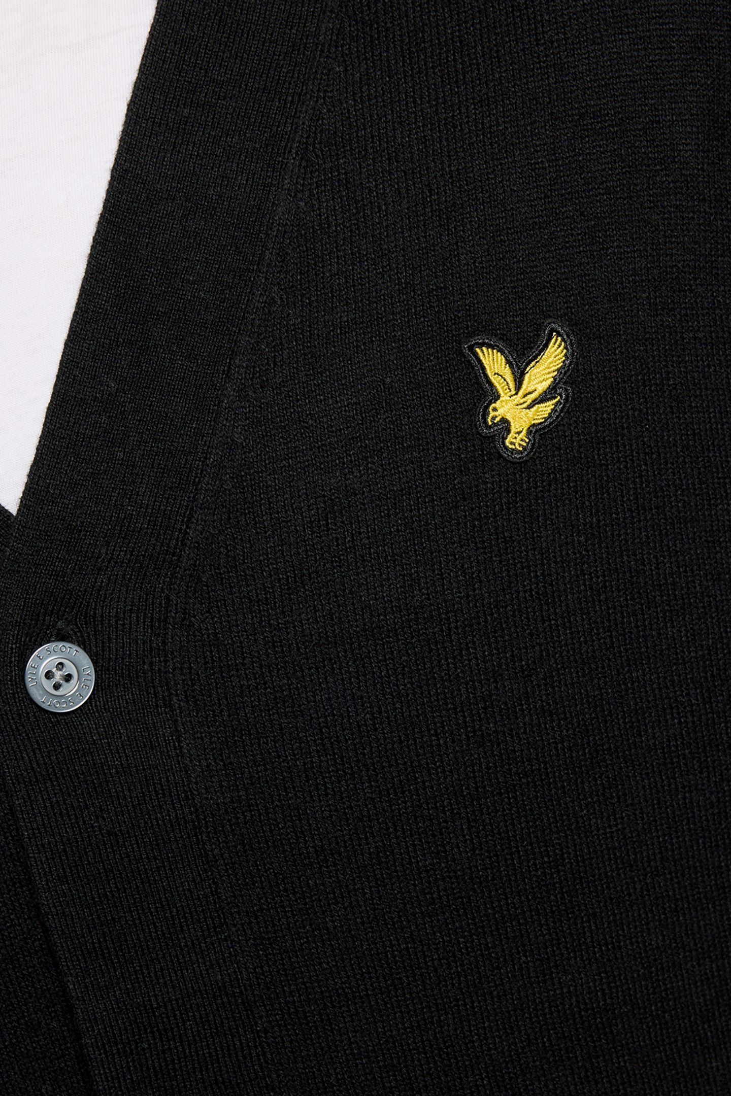 COTTON MERINO V NECK CARDIGAN JET BLACK 5