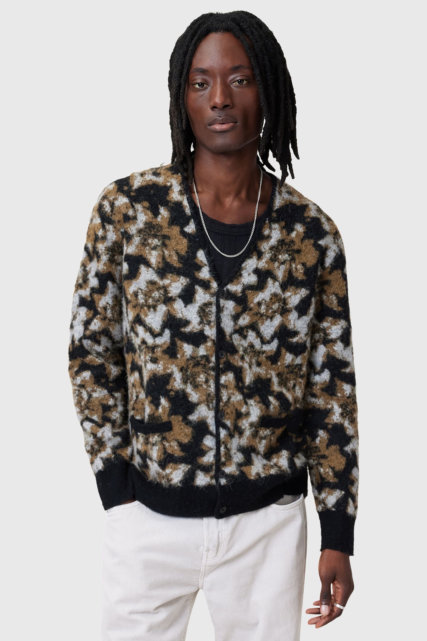 FLORELLE CARDIGAN BLACK/BROWN 2