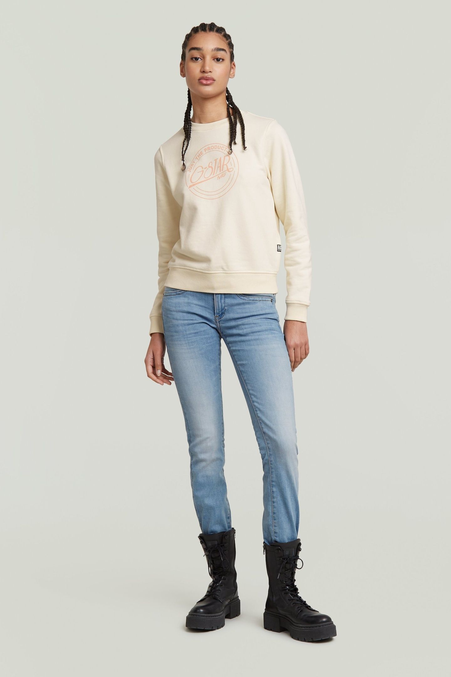 MIDGE SADDLE MID STRAIGHT JEANS LT INDIGO AGED 1