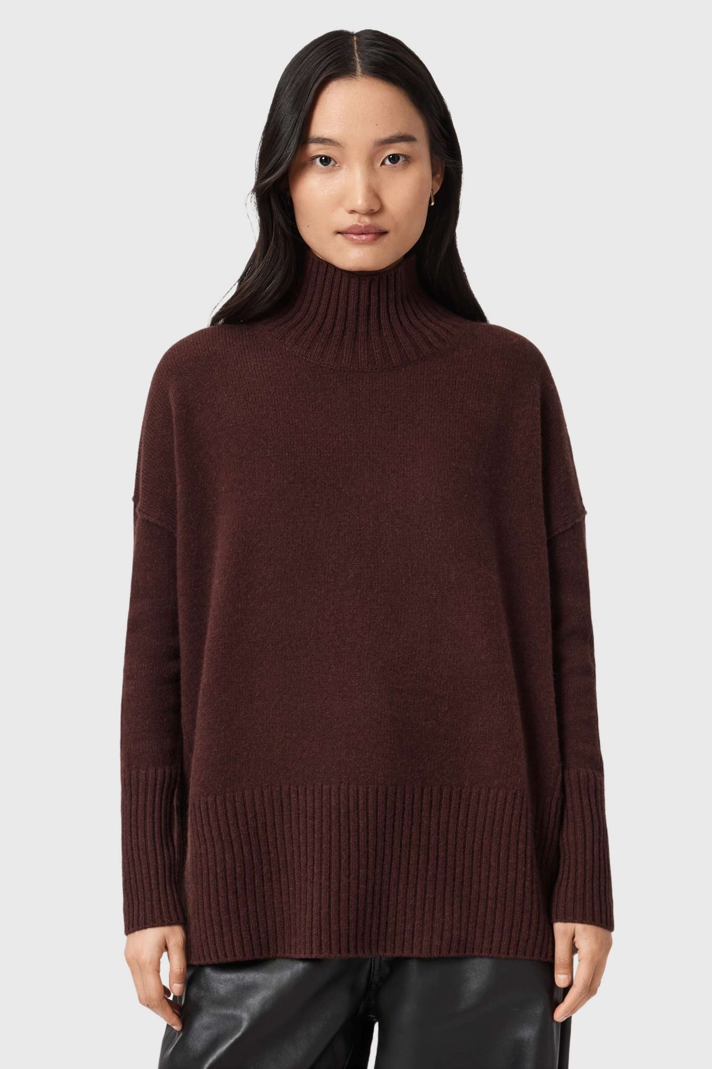ESTER ROLL NECK BITTER BROWN 1