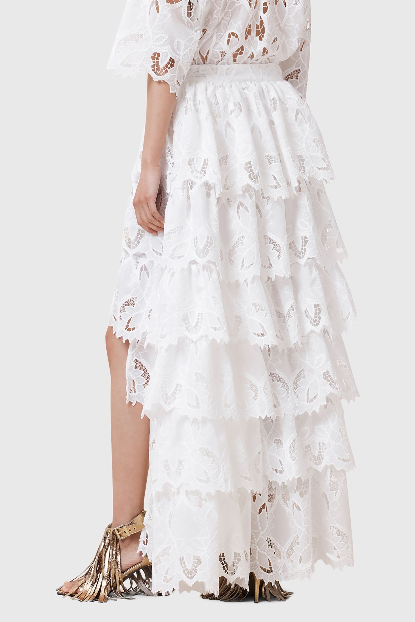 CAVARLY EMB SKIRT SNOW WHITE 4