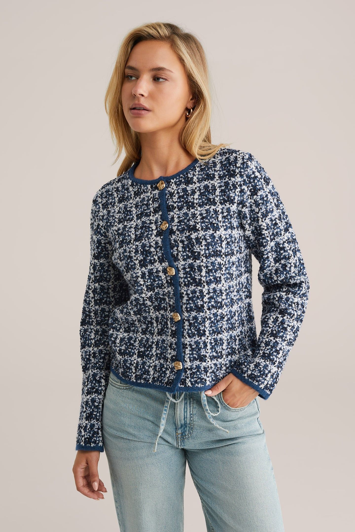 KNITTED CARDIGAN BLUE 1