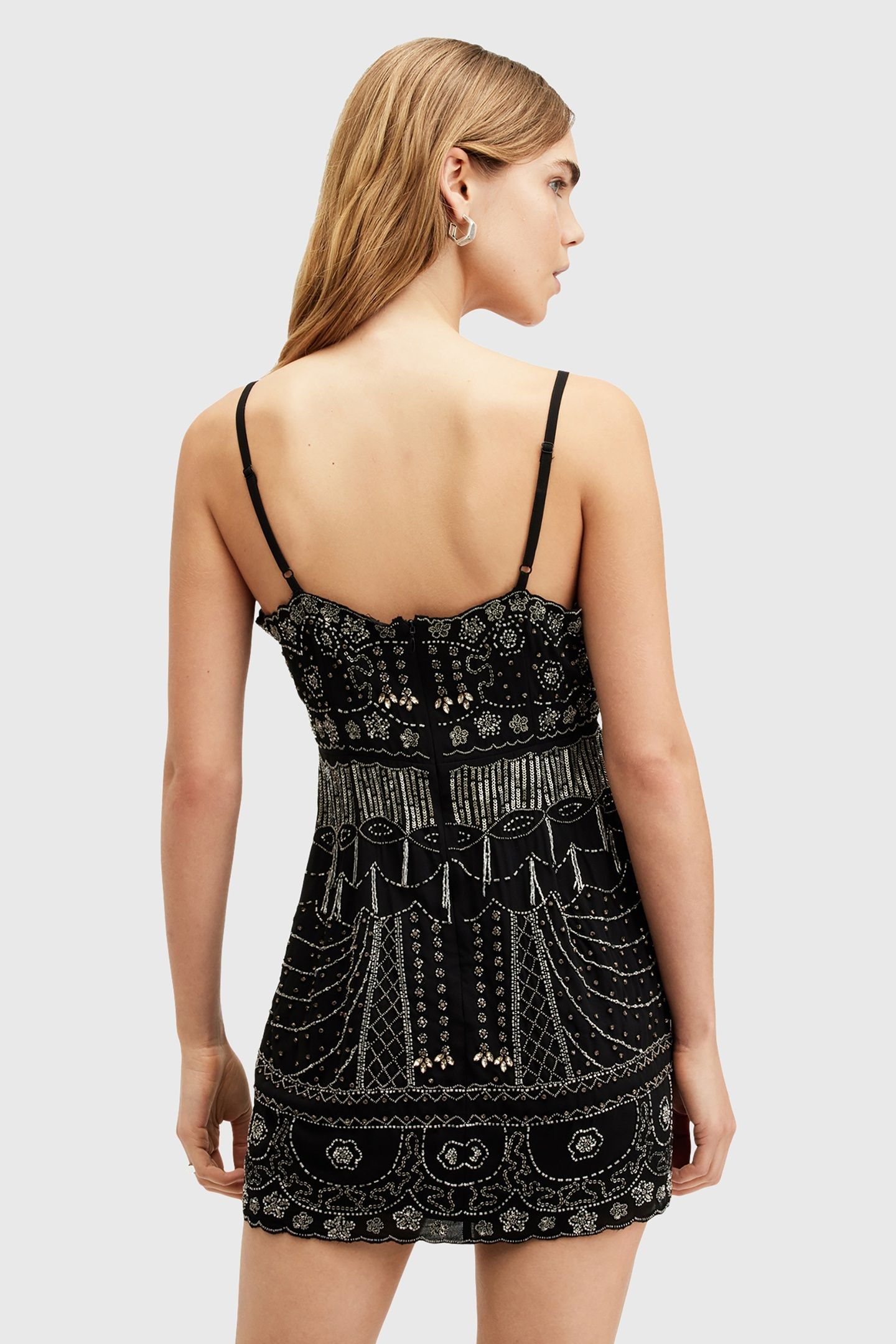 KHLOE EMB DRESS BLACK 2
