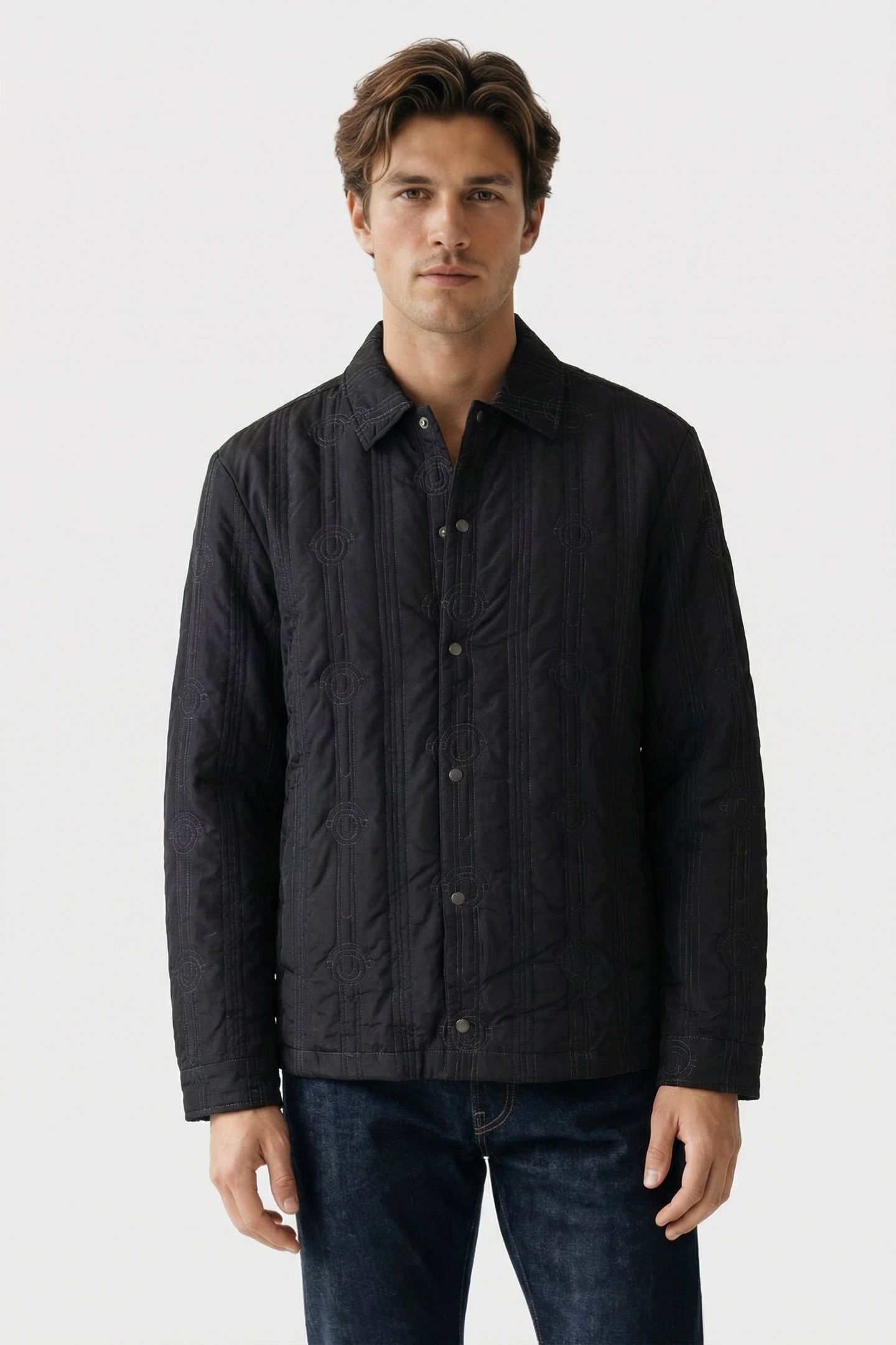 LIGHTWEIGHT QUILTED OVERSHIRT BLACK ICE 2