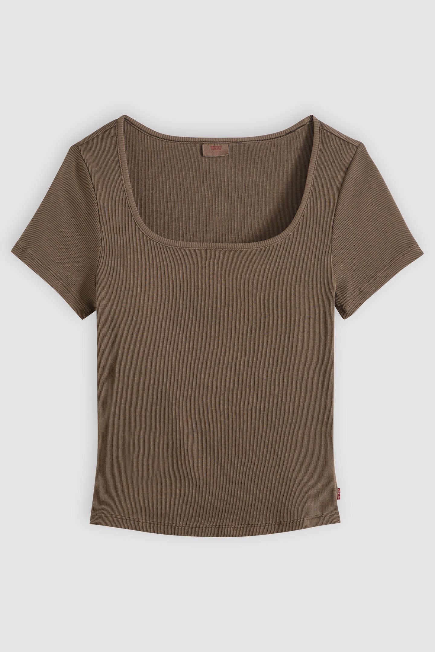 ESSENTIAL SQUARE NECK TEE BROWN 4
