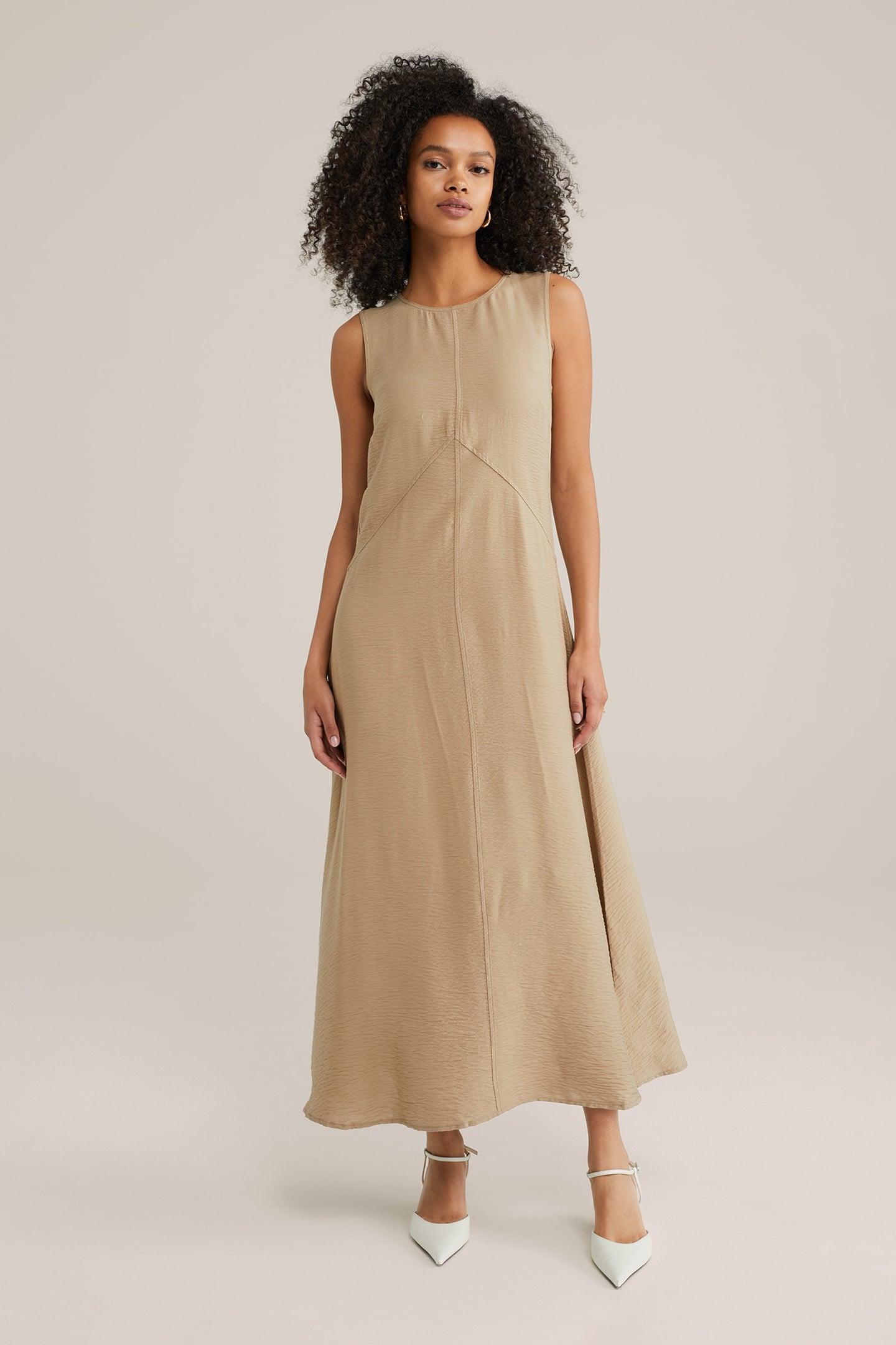 DRESS MID LENGTH BEIGE 1
