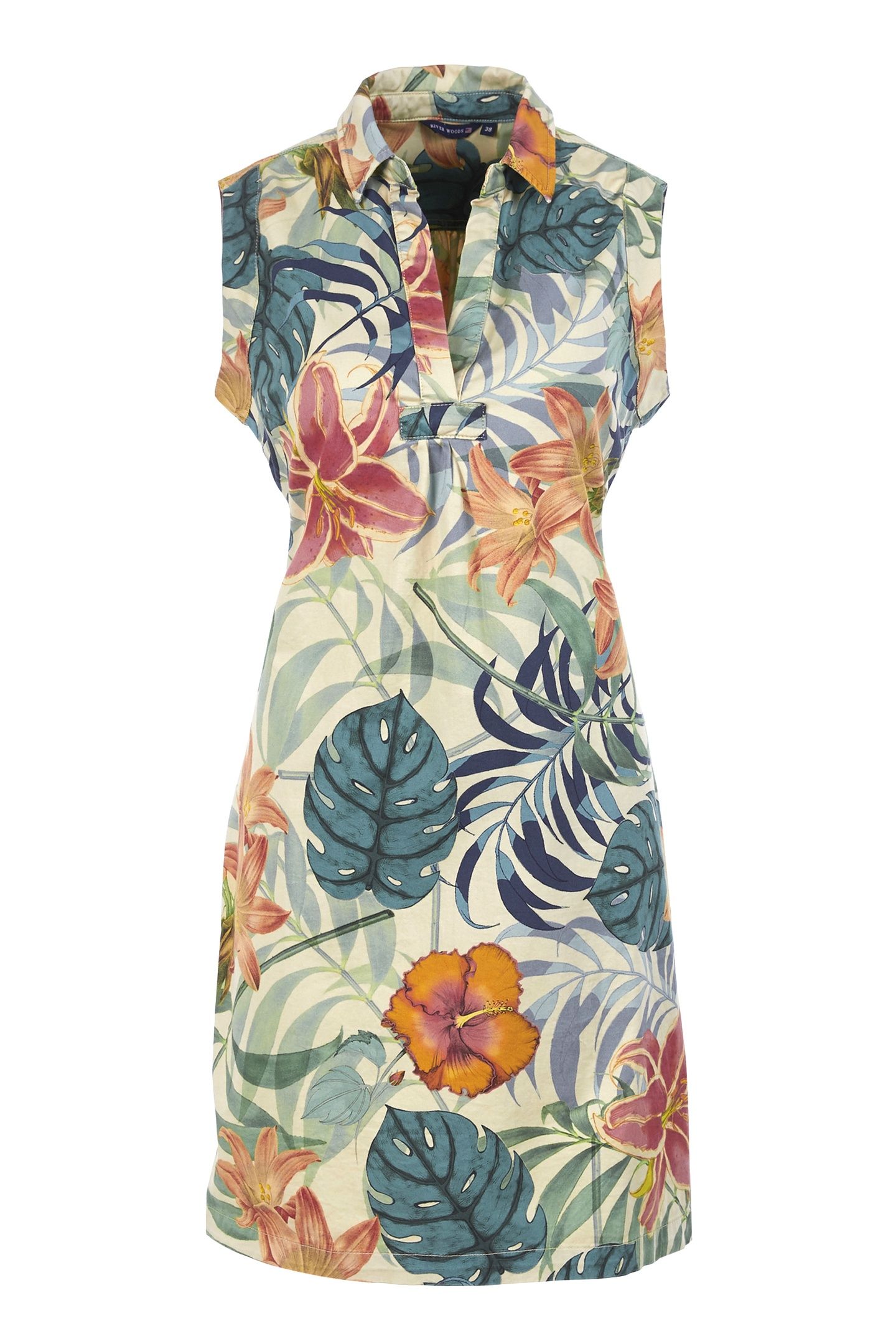 SLEEVLESS COTTON DRESS IN BEIGE 5