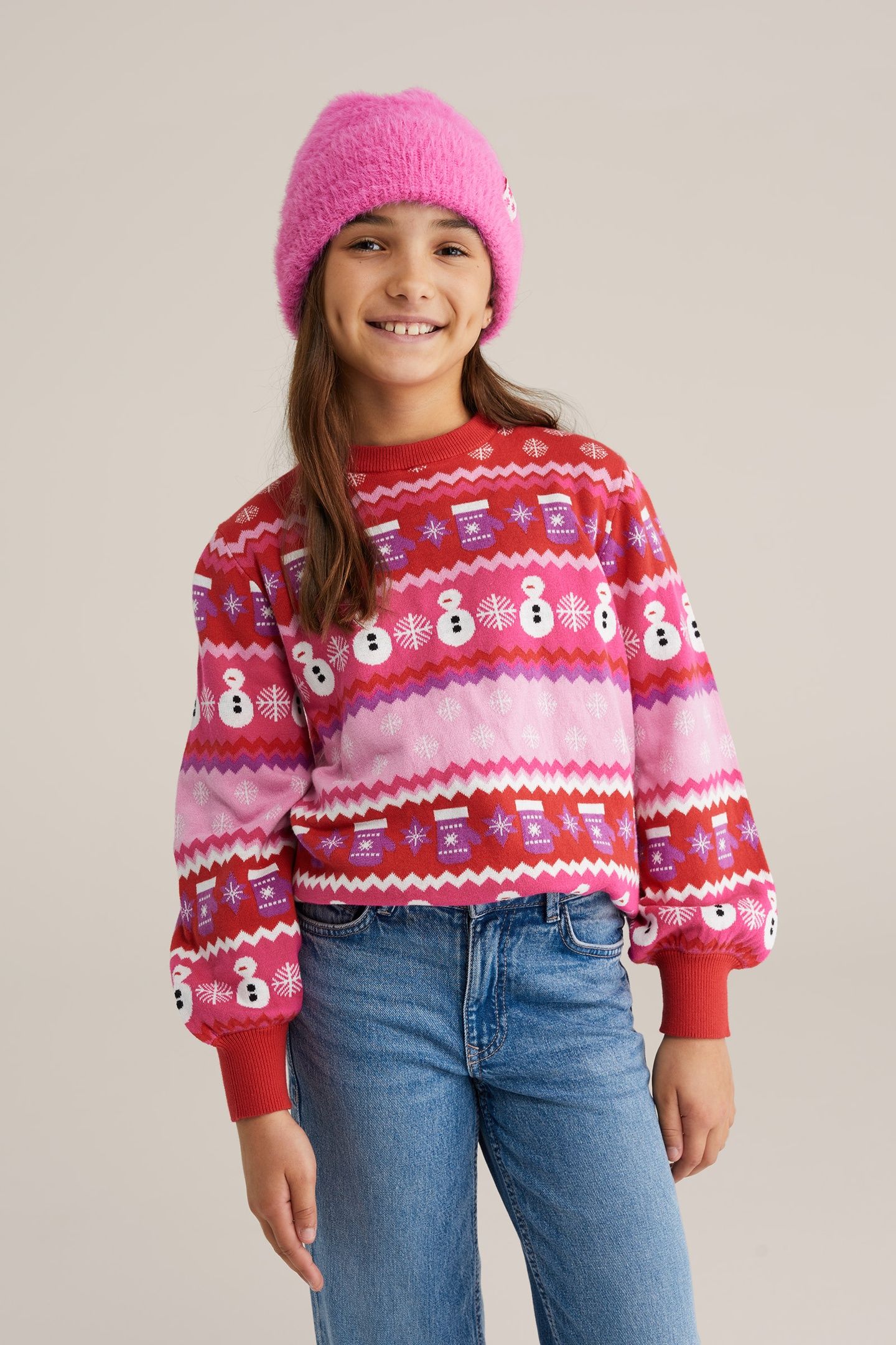 KNITTED PULLOVER BRIGHT PINK 1