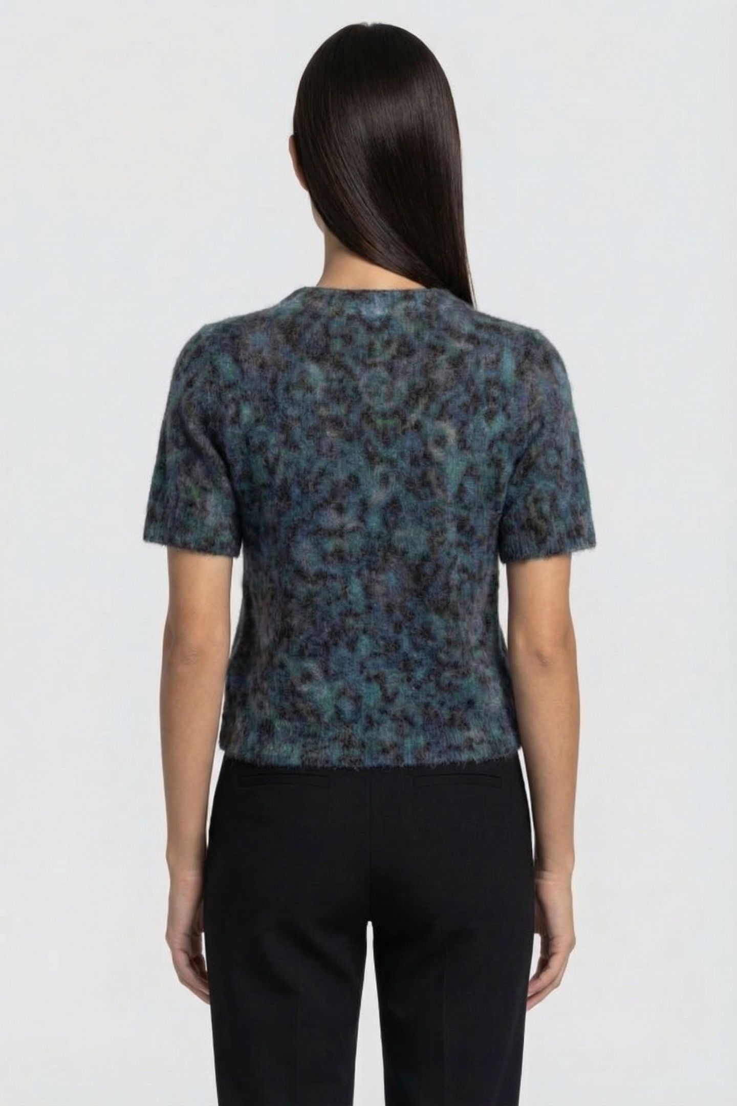 KNITTED SS TOP PETROL GREEN 2