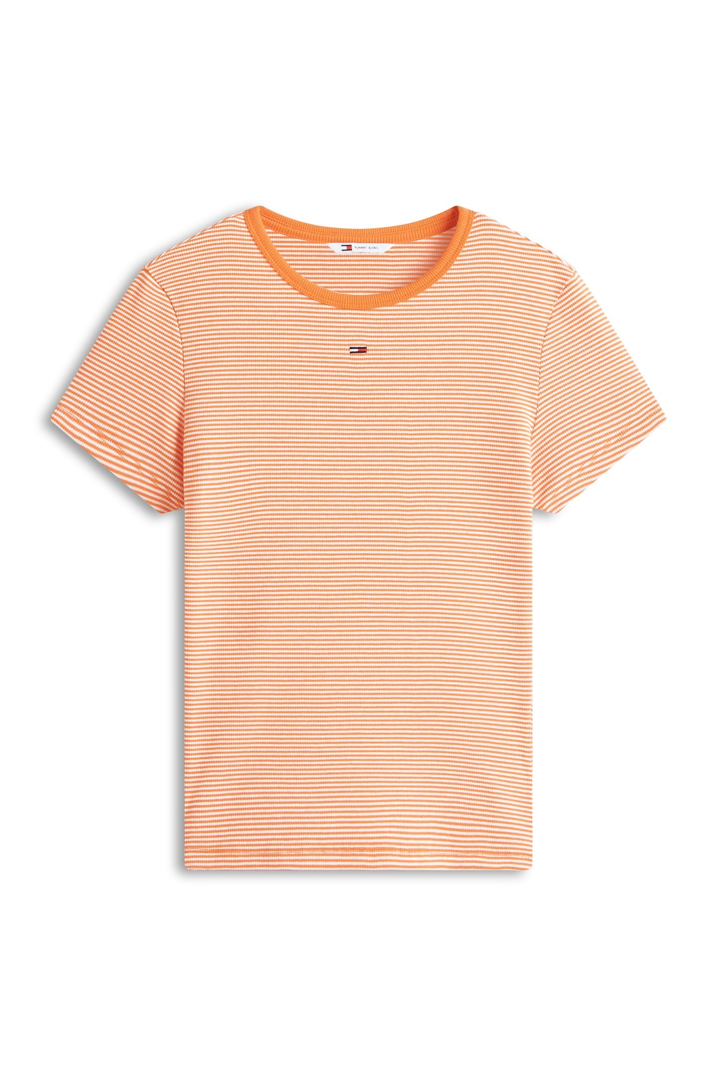 SLIM ESSENTIAL T-SHIRT ORANGE/ECRU STRIPE 3