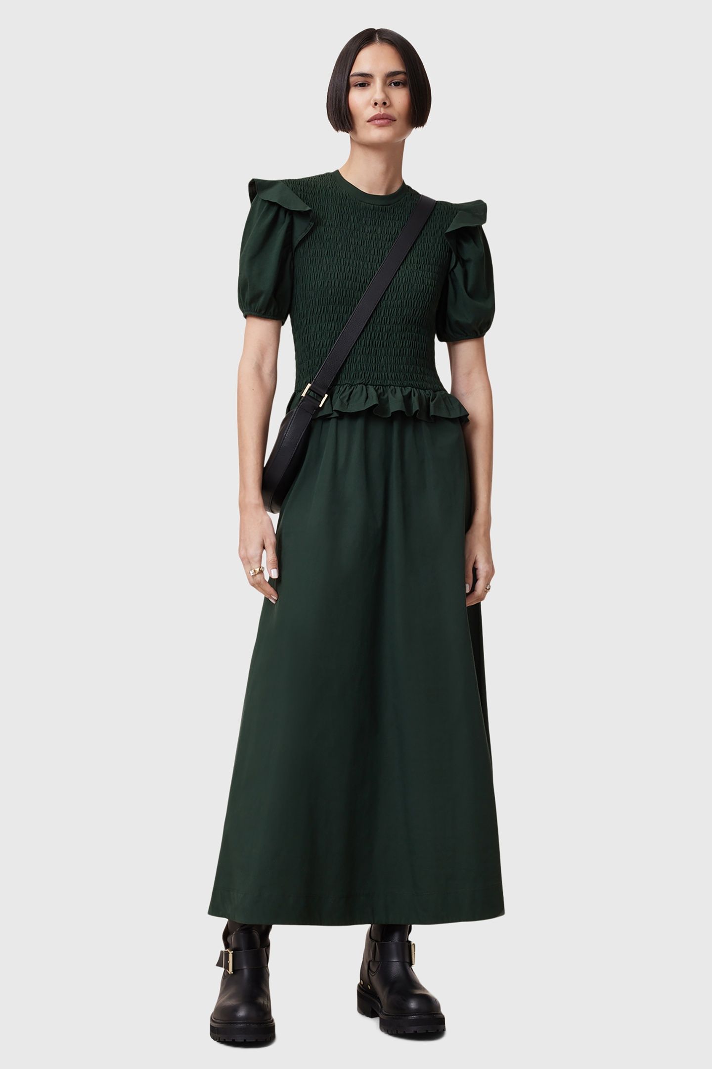 ODE DRESS DARK FOREST GREEN 1
