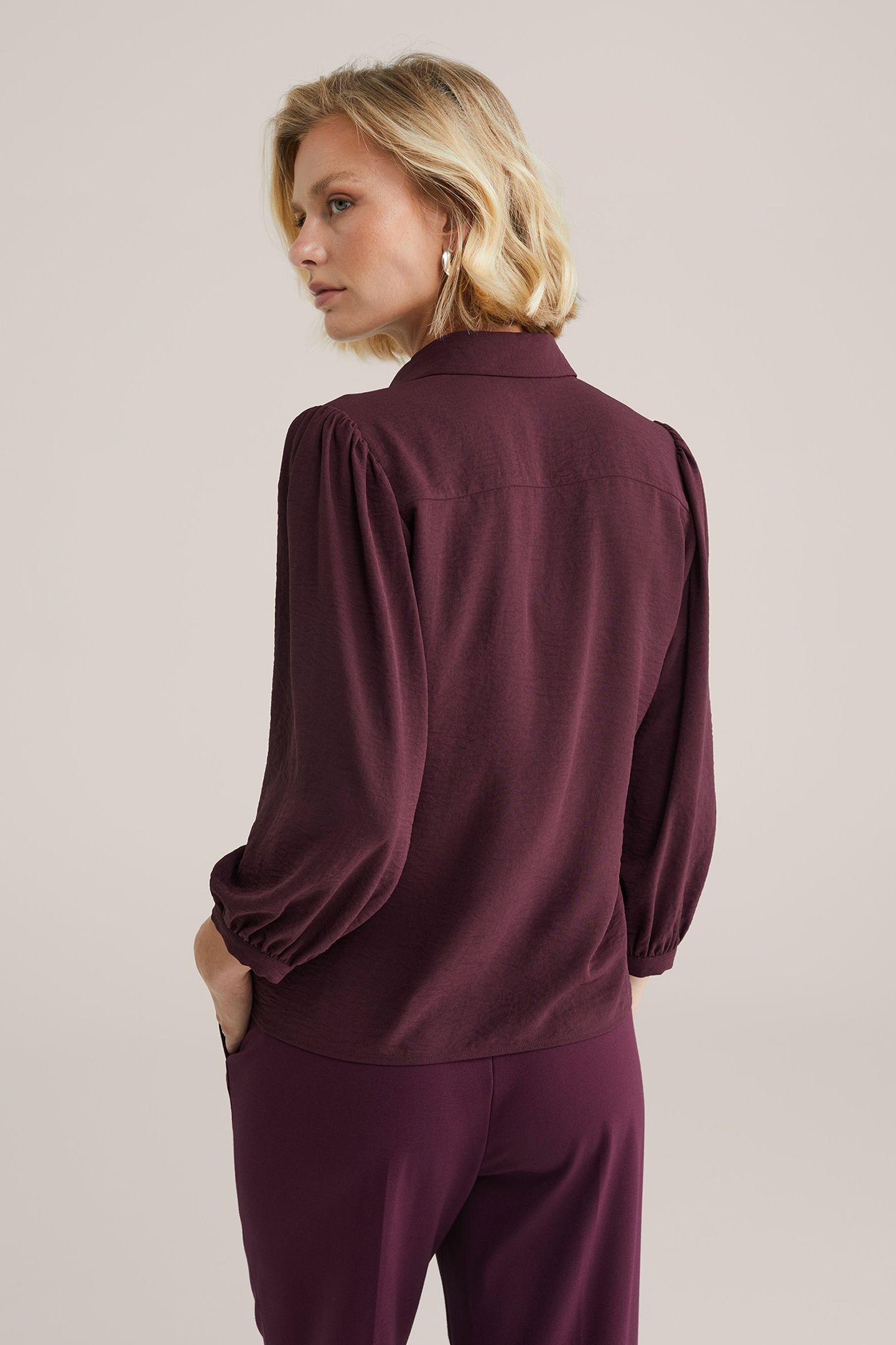 BLOUSE BURGUNDY RED 2