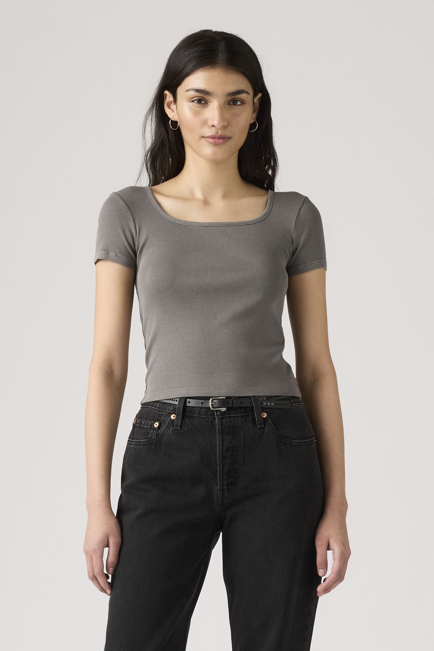 ESSENTIAL SQUARE NECK TEE BLACK 3