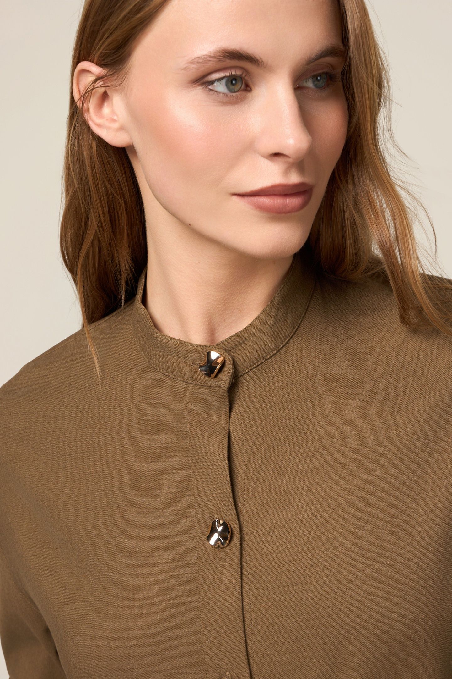 LINEN BLEND SHIRT JACKET MILITARY GREEN 4