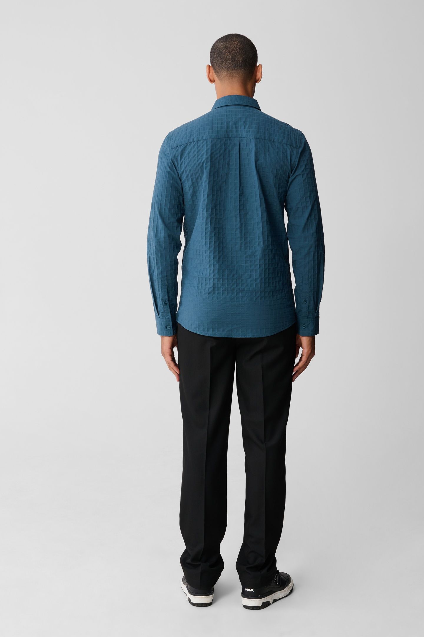 MM-SBWOVEN CUBE SHIRT DARKGREEN 2