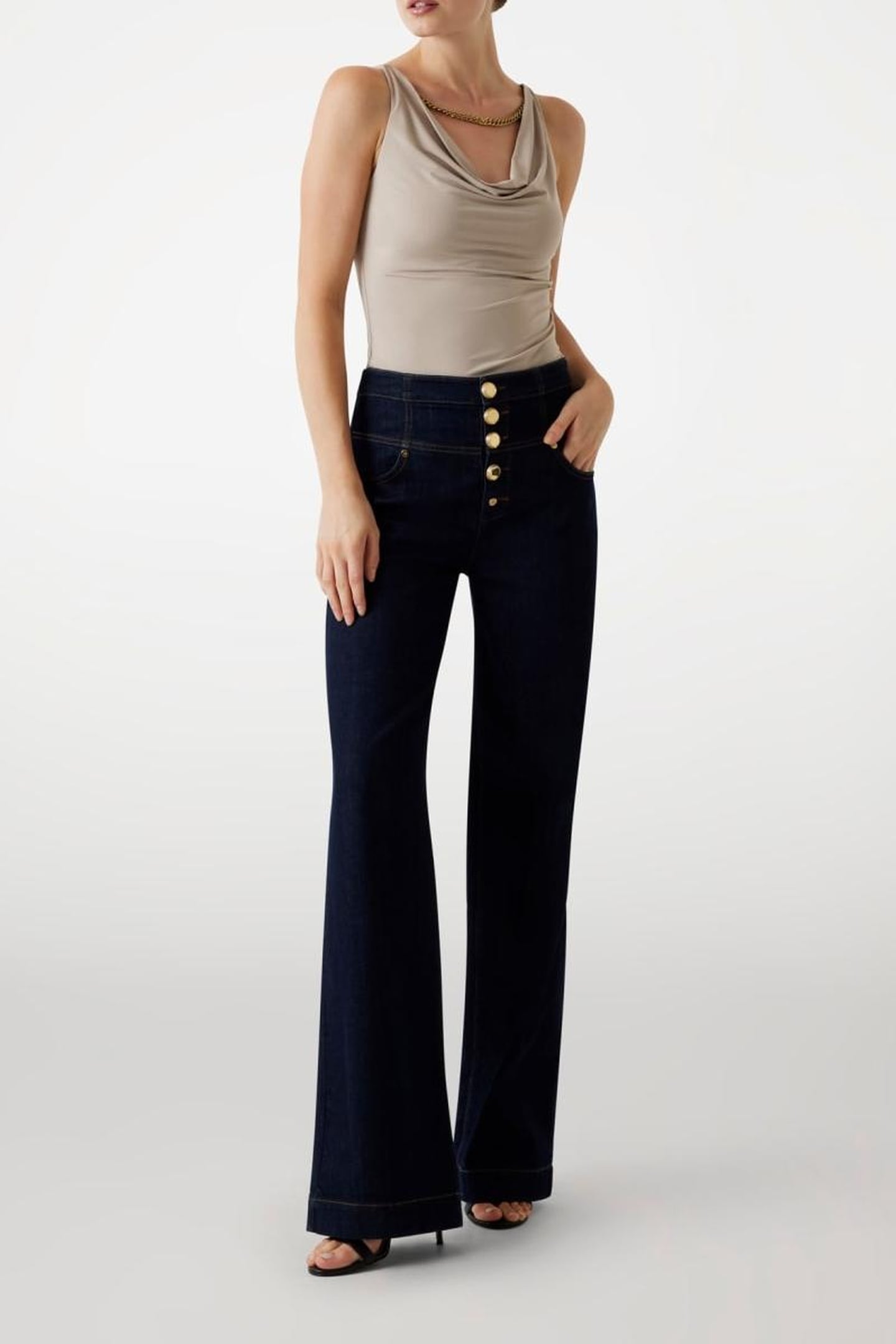 MARCIANO BY GUESS ALVA CHAIN SL TOP VELVET TAUPE 1