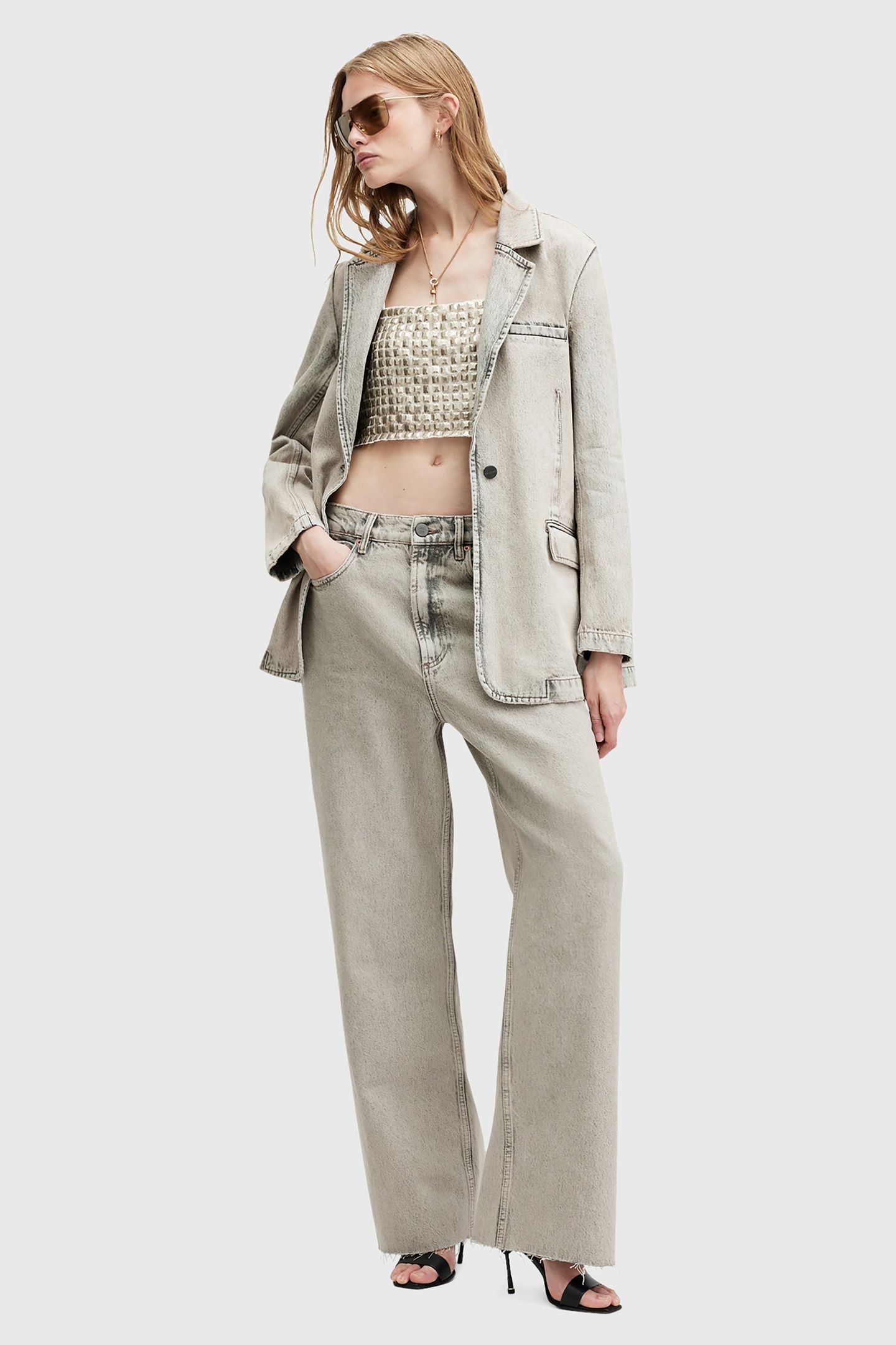 EVER DENIM BLAZER SAND GREY 5