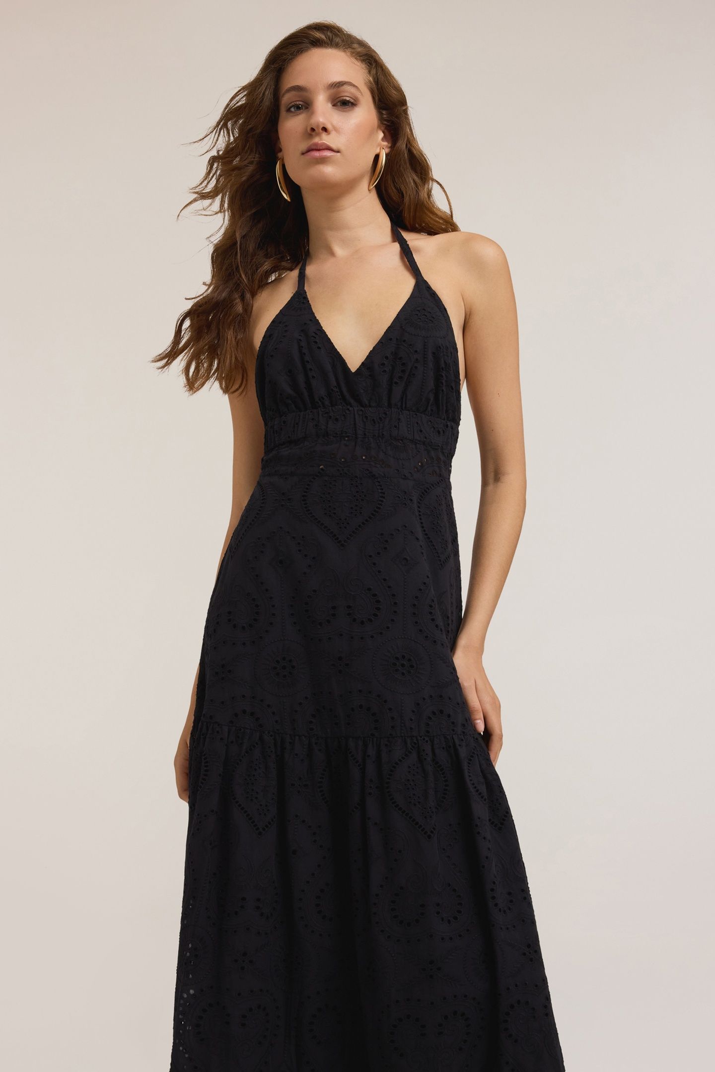 SANGALLO LACE MAXI DRESS BLACK 4