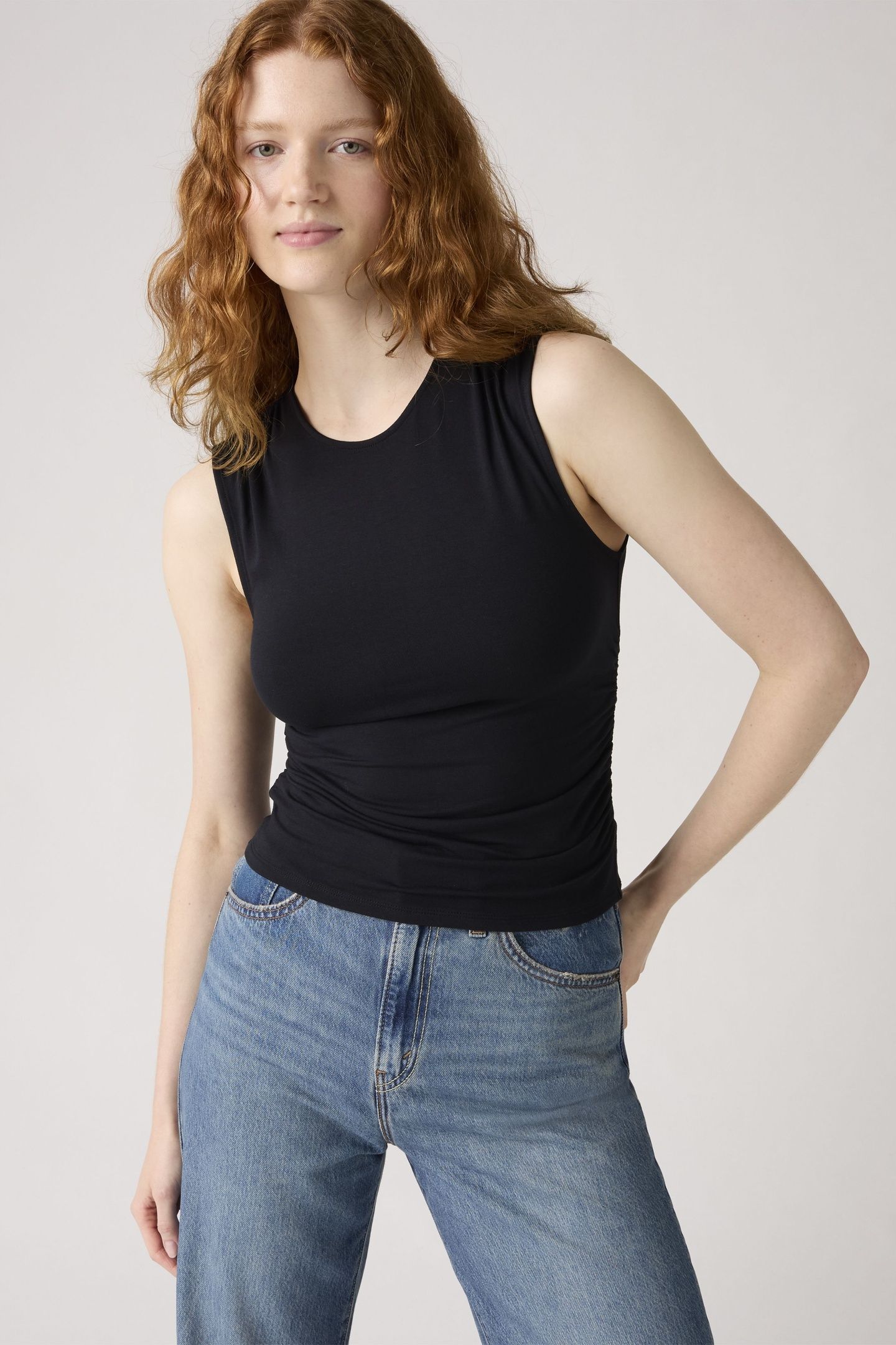 CRYSTAL RUCHED TOP BLACK 2