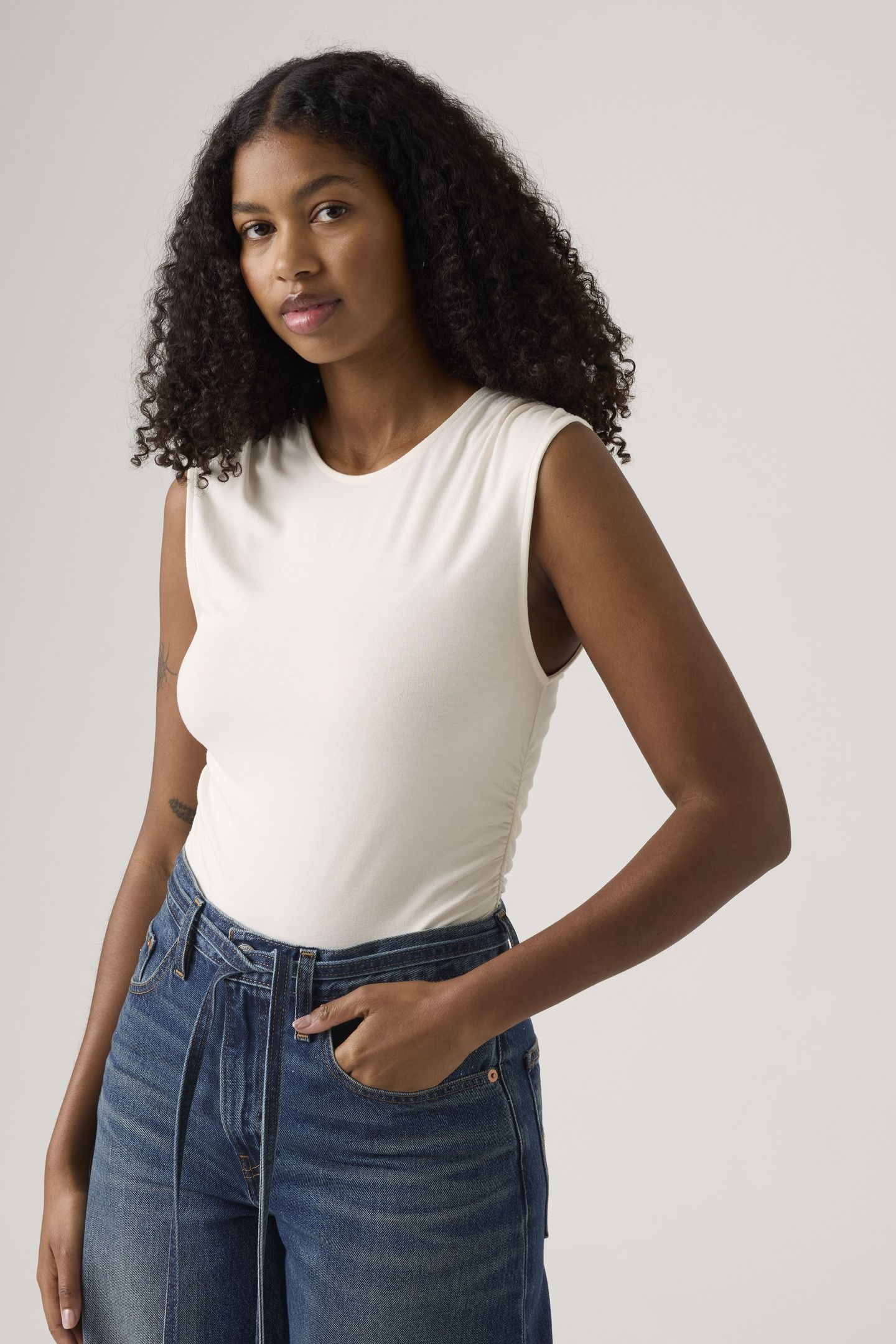 CRYSTAL RUCHED TOP WHITE 2