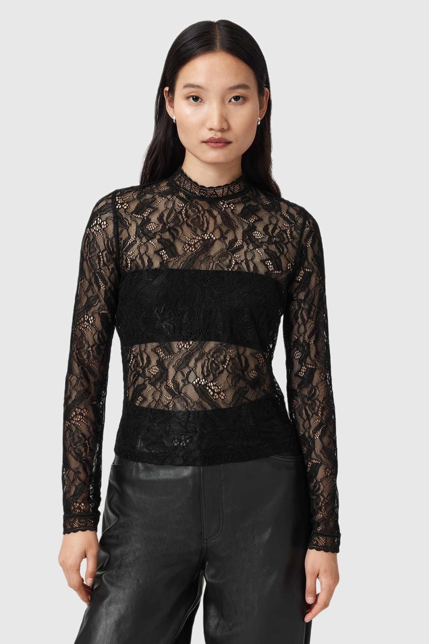 ARIA LACE TOP BLACK 1