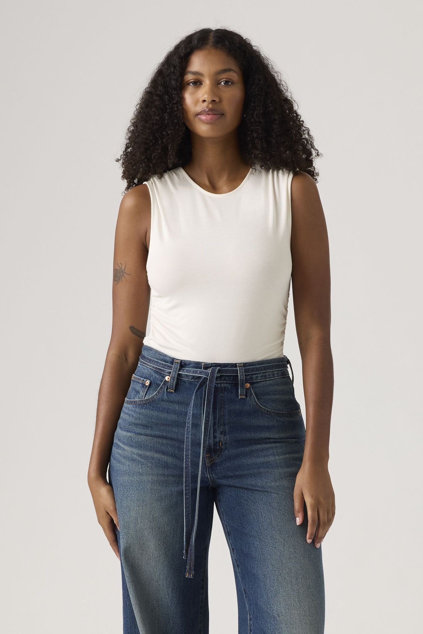 CRYSTAL RUCHED TOP WHITE 1
