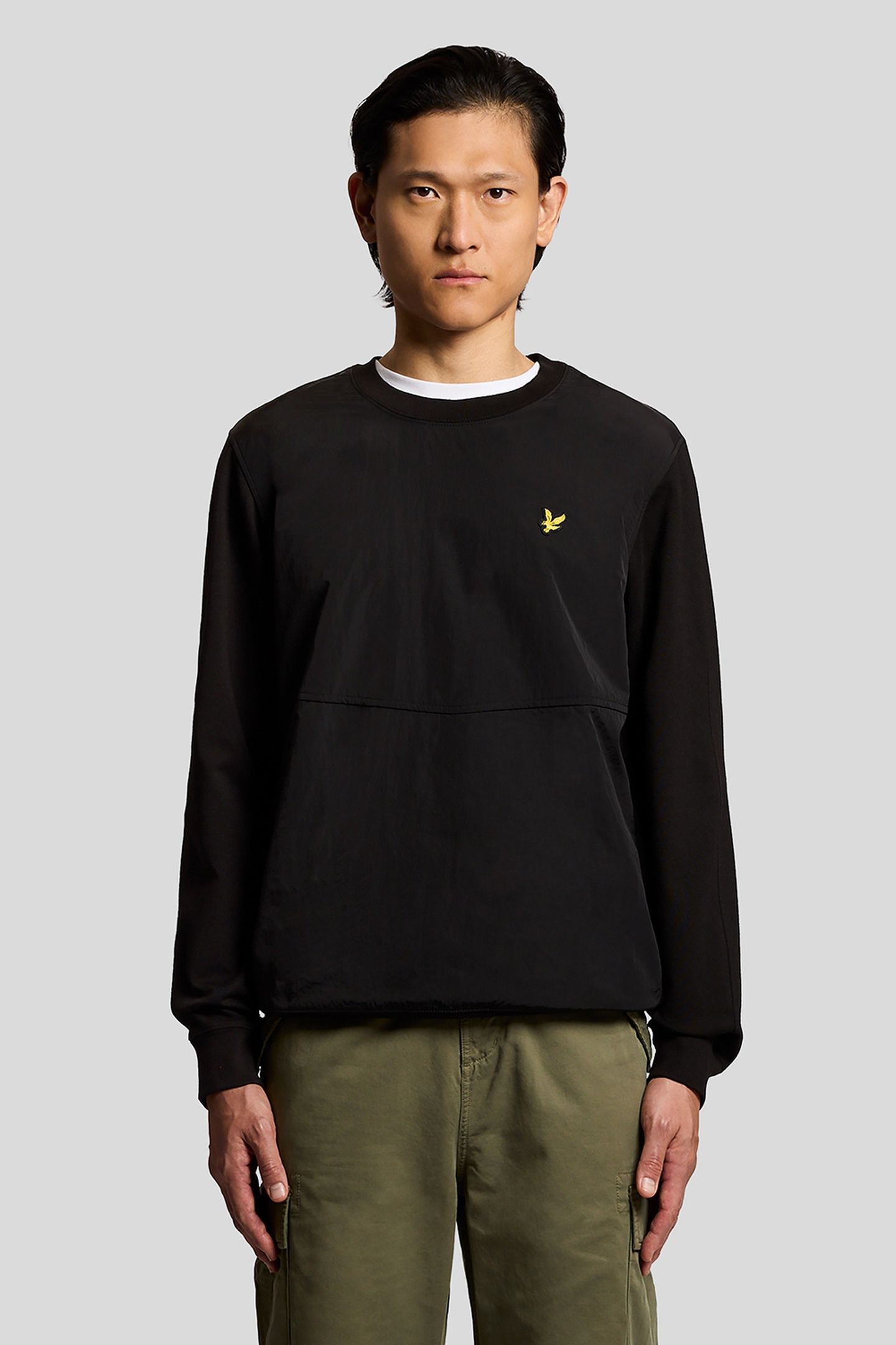 HALF RAGLAN HYBRID SWEATSHIRT JET BLACK 2