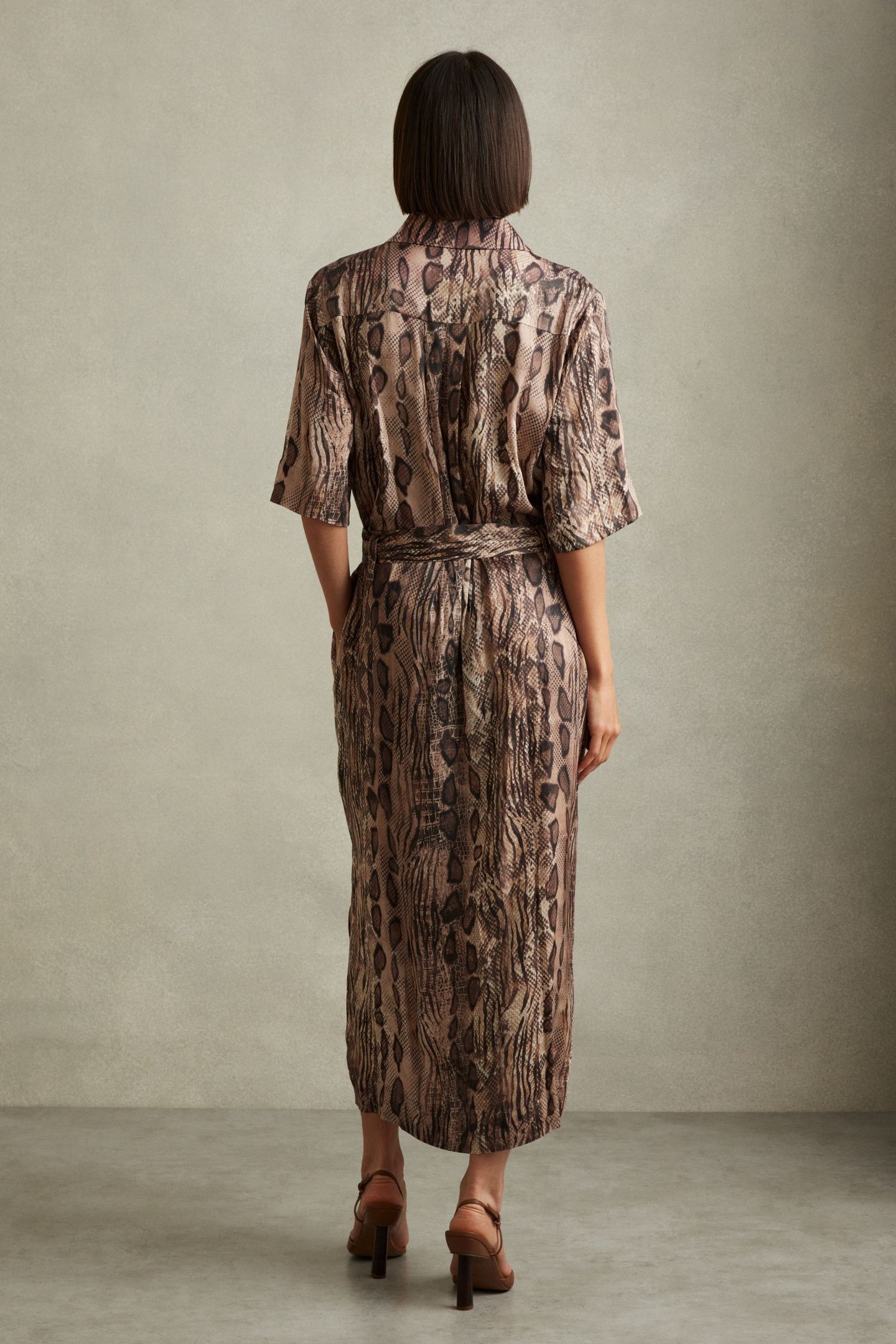 ANIMAL PRINT SHIRT DRESS NEUTRAL 2