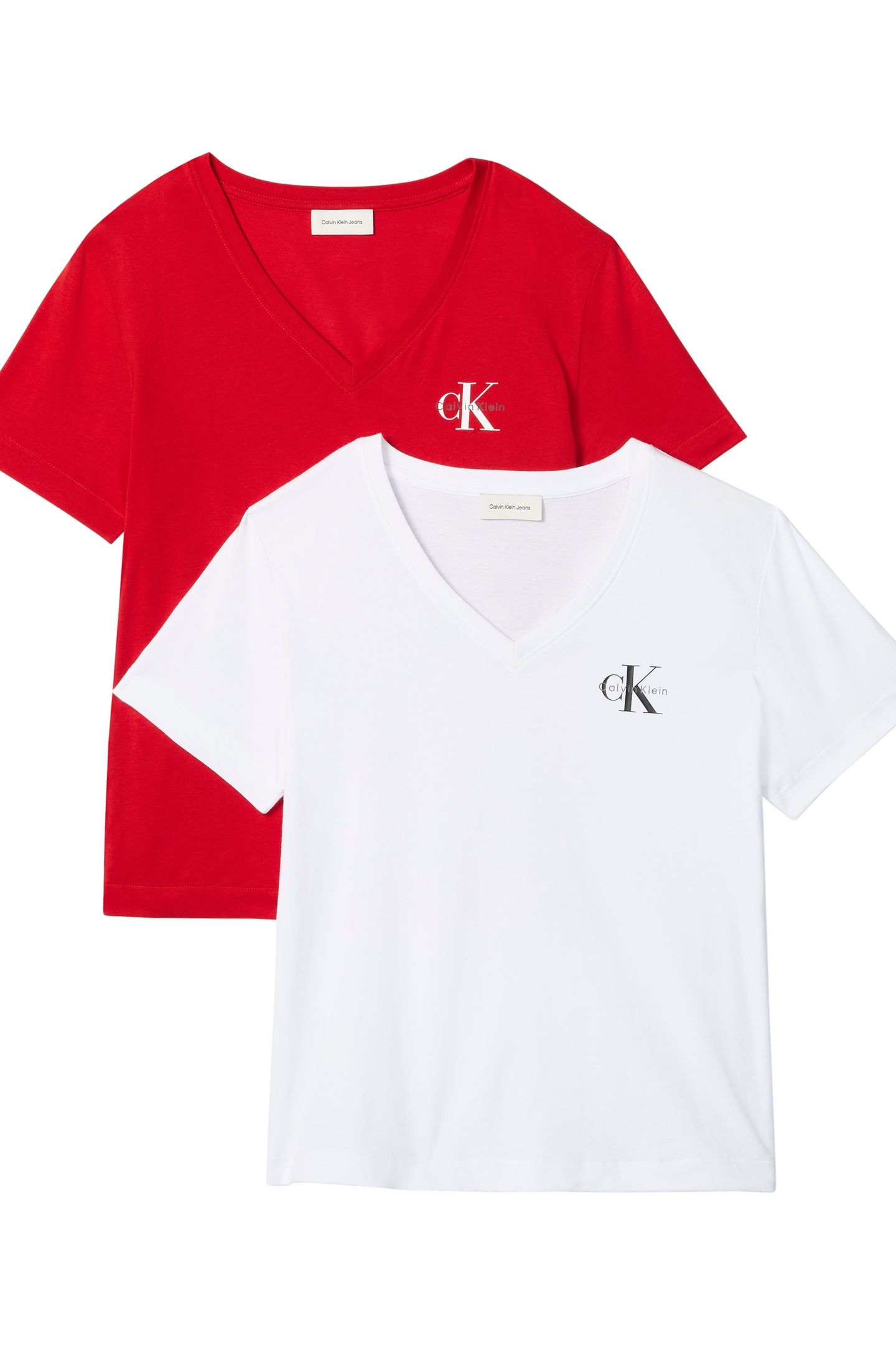 LOGO V-NECK 2-PACK TEE ADRENALINE RUSH/BRILLIANT WHITE 5