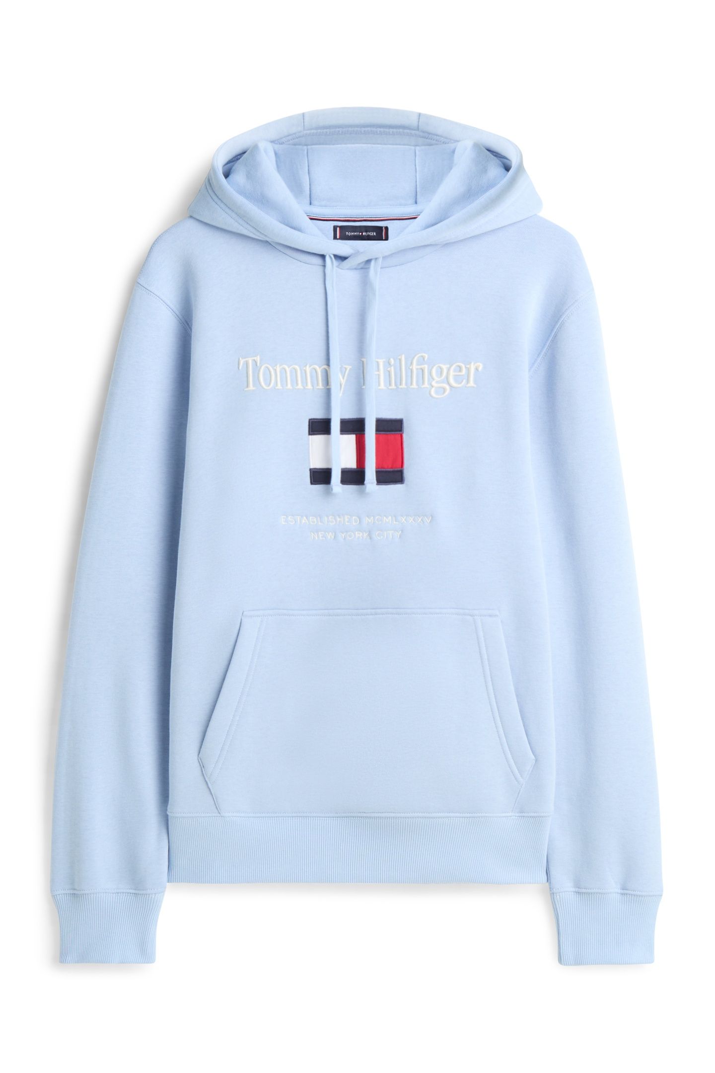 TOMMY EMBRO FLAG HOODIE WELL WATER 4