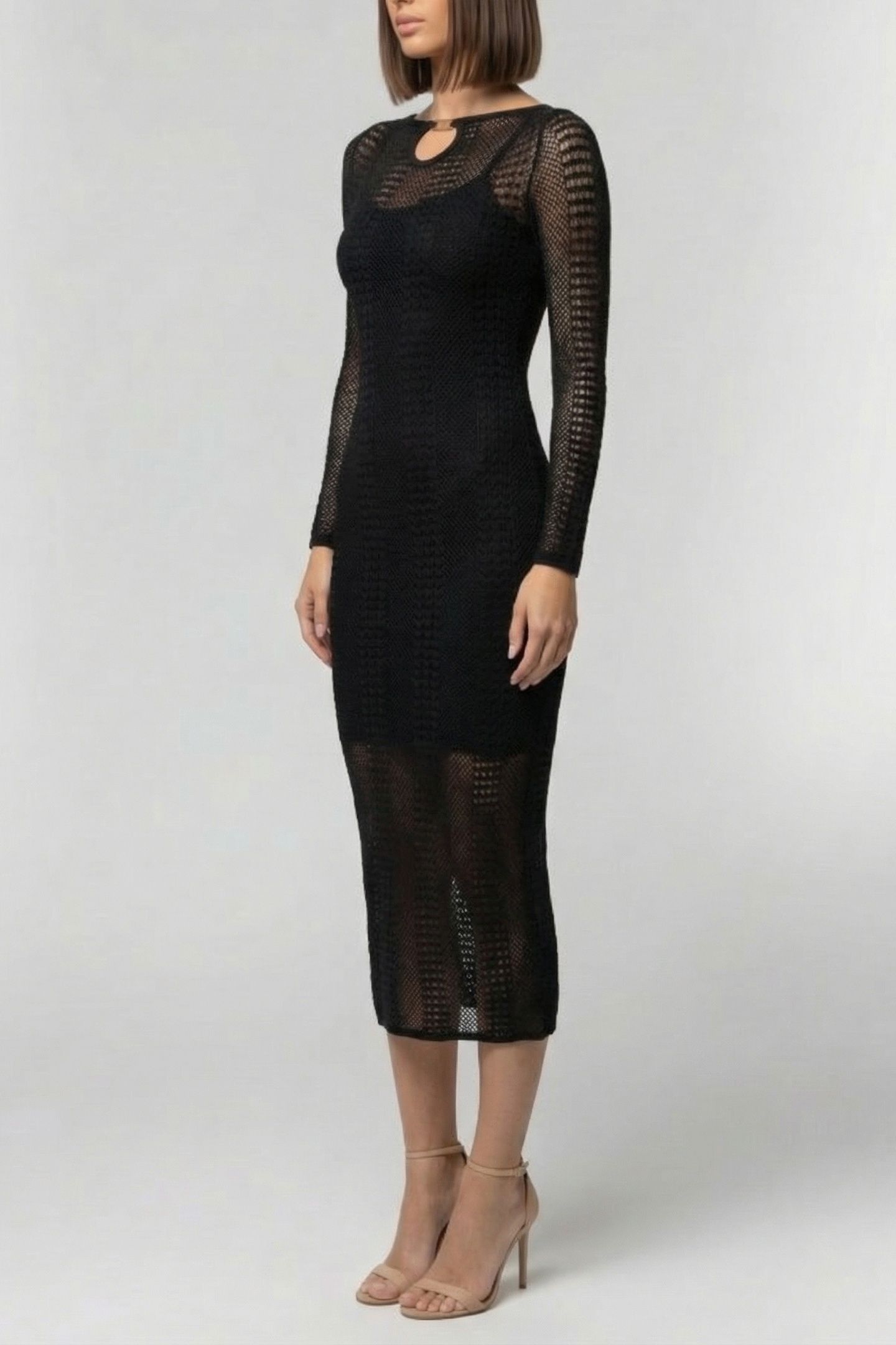 MARCIANO BY GUESS EMMA LS SWEATER DRESS JET BLACK 3