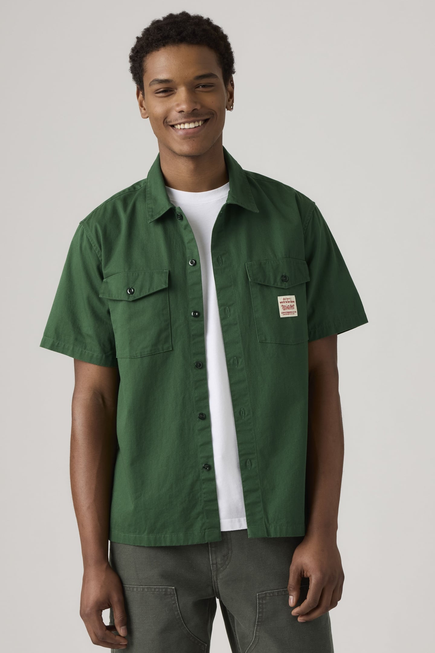SHORT SLEEVE WORKER SHIRT GREEN 1