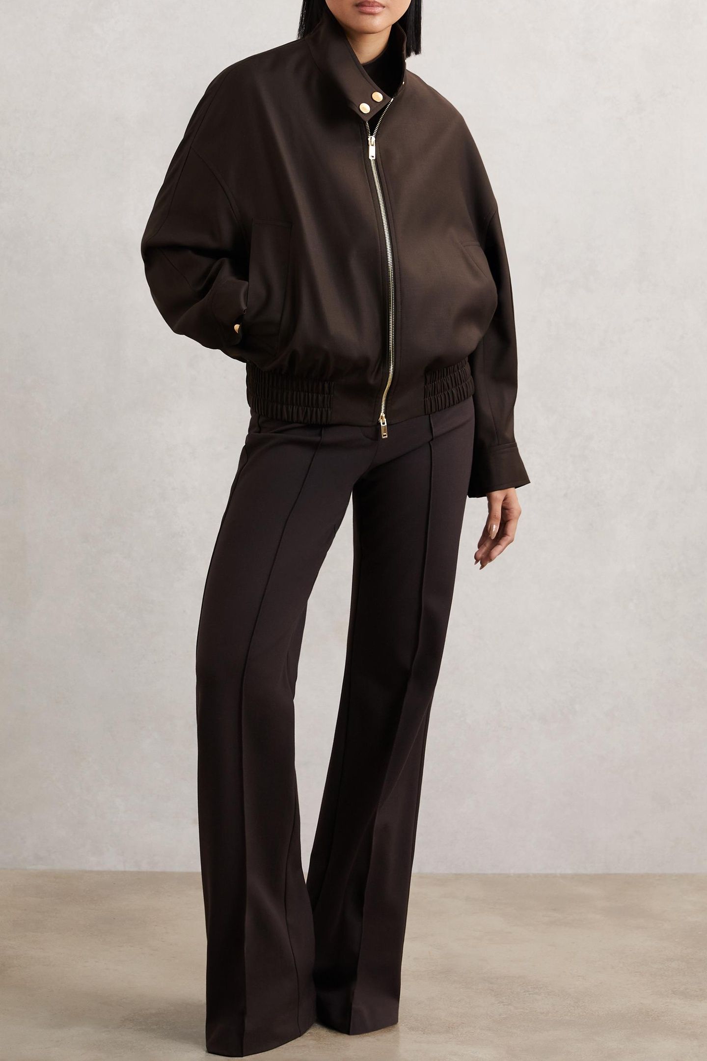 CASUAL BOMBER JACKET CHOCOLATE BROWN 1