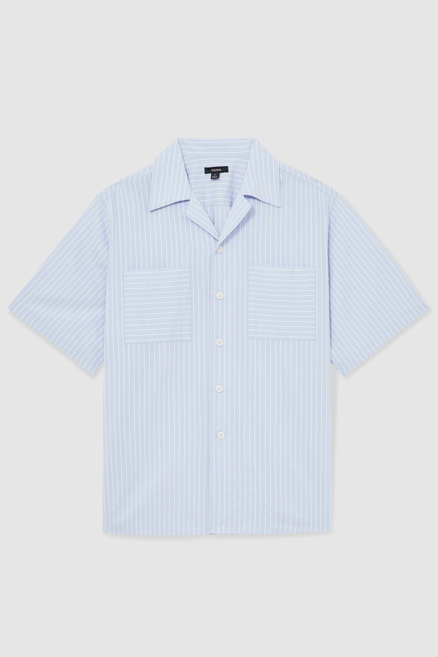 SS STRIPE TWIN POCKET CUBAN SHIRT SOFT BLUE/WHITE 4