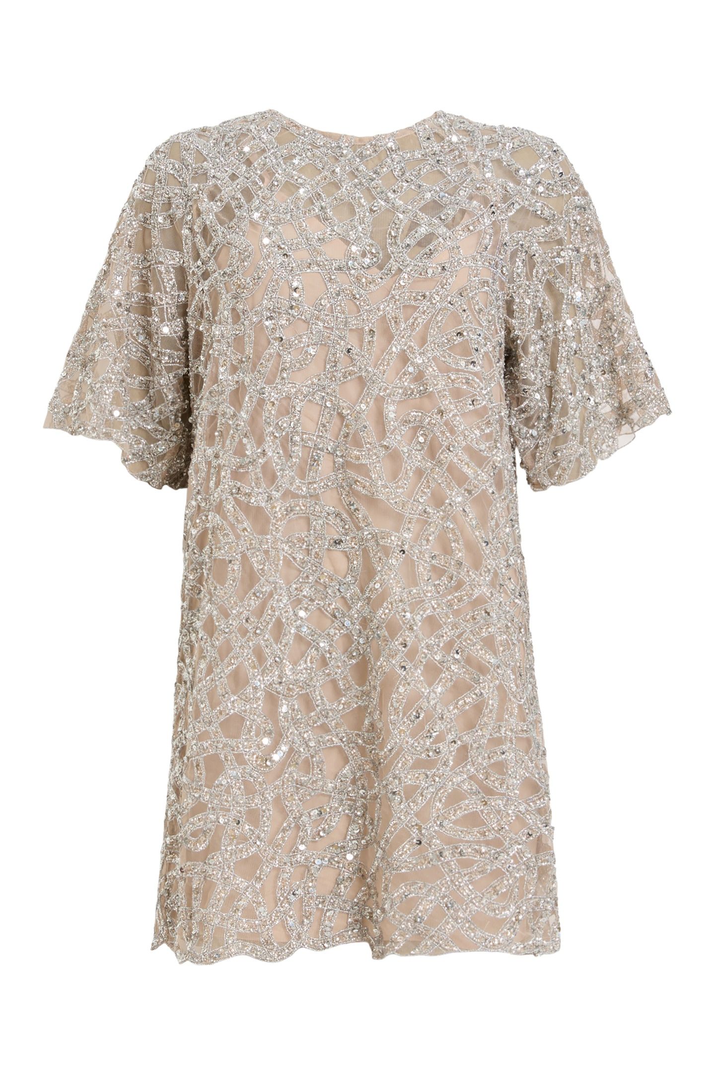 EVA EMB DRESS WHITE/SILVER 5