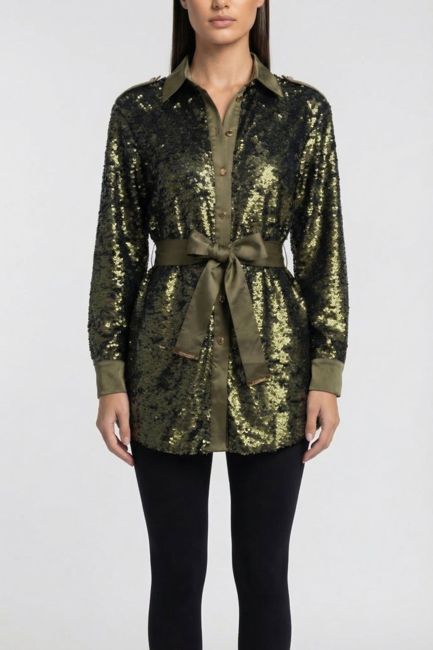 MARCIANO BY GUESS KAIA SHACKET ARMY OLIVE SEQUINS 1