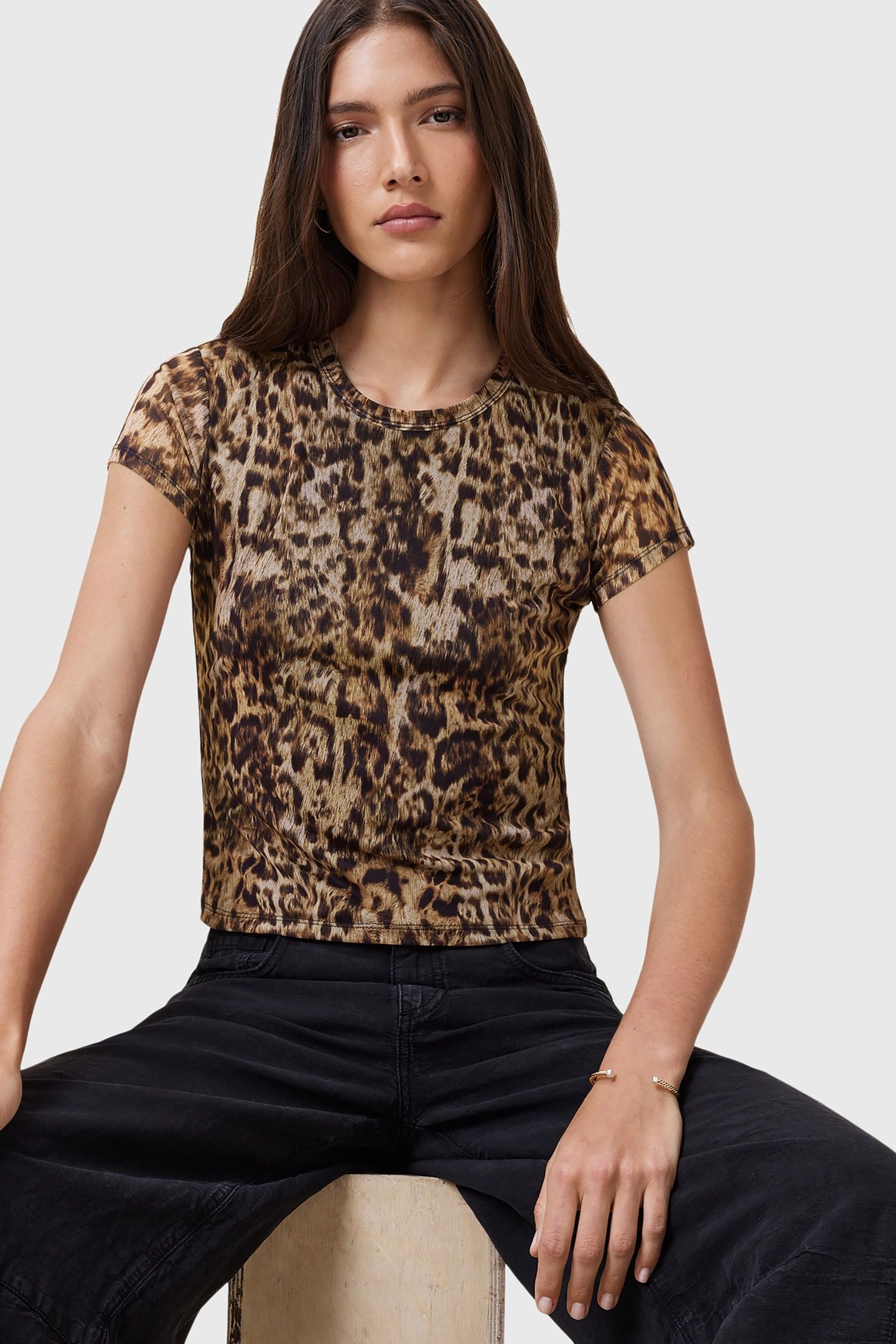 ELLIE MESH TEE EVIA GOLDEN BROWN 1