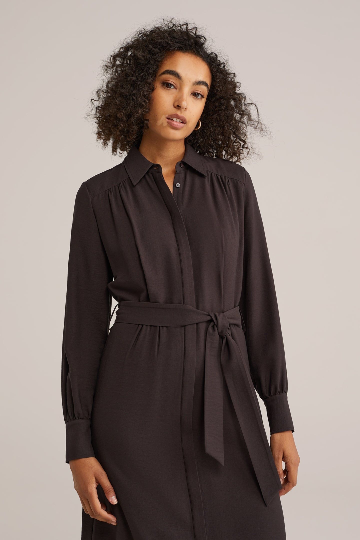 DRESS MID LENGTH BROWN 4