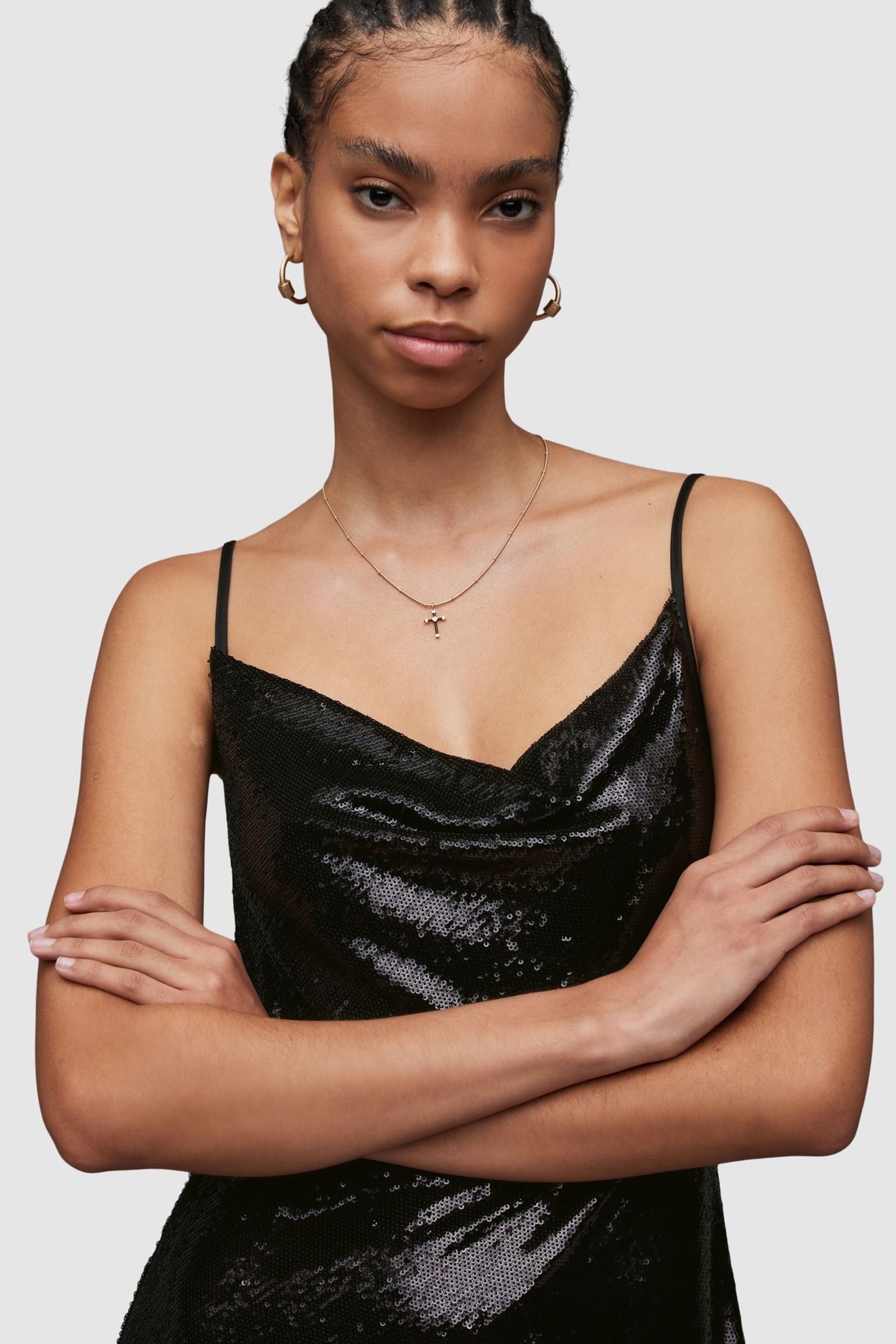 HADDI SEQUIN DRESS BLACK 6