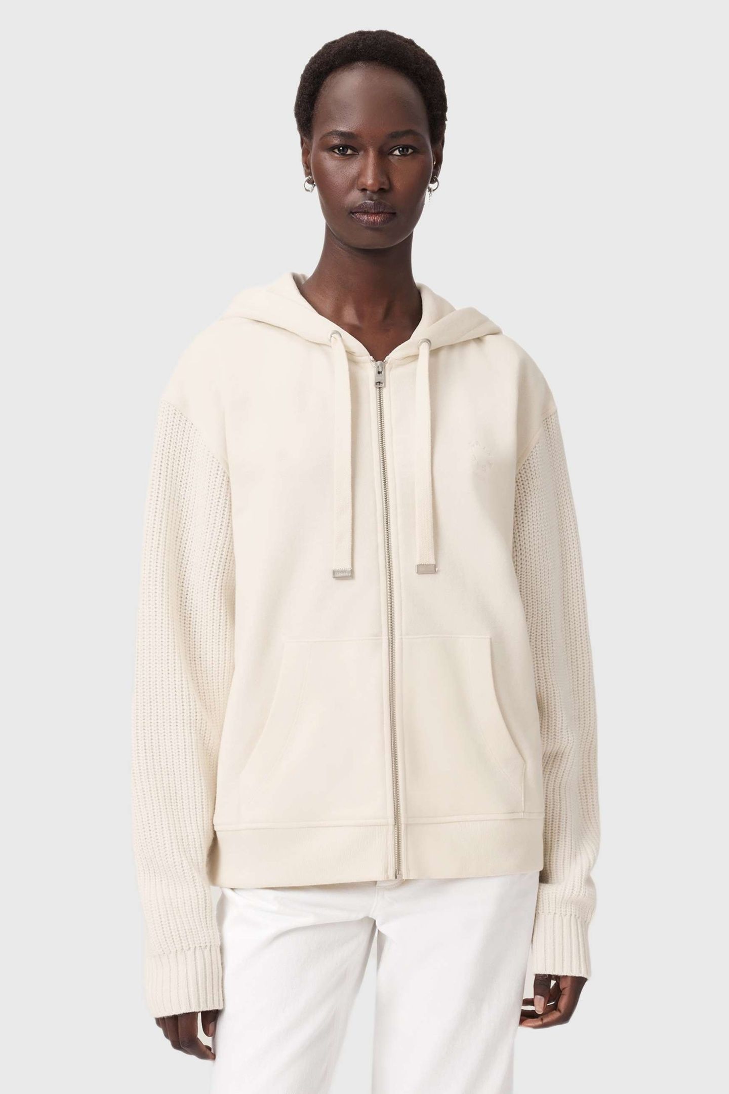 AMPHIE KNIT HOODY TOFU WHITE 1