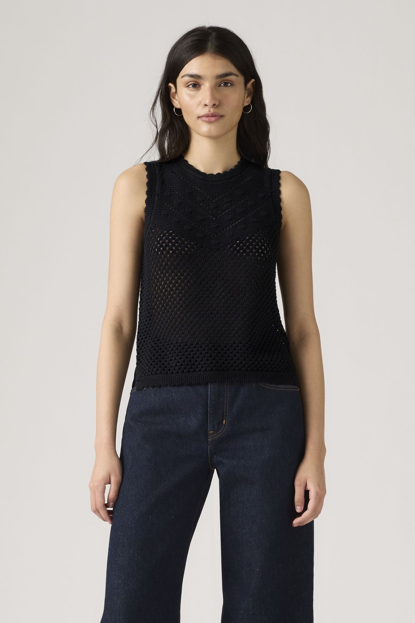 ADRIENNE CROCHET TANK TOP BLACK 2