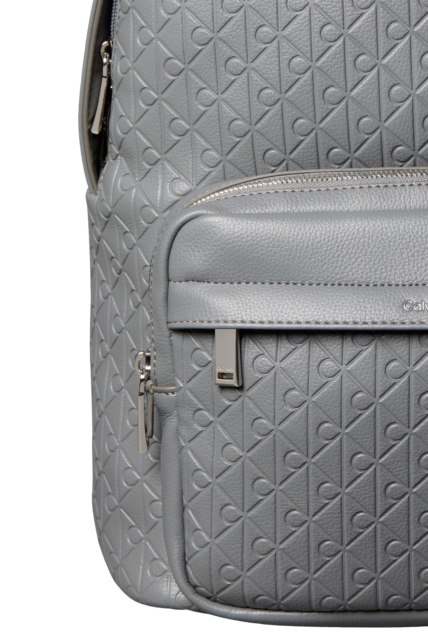 EMBLEM EMBOSS ROUND BACKPACK CHARCOAL GRAY 5