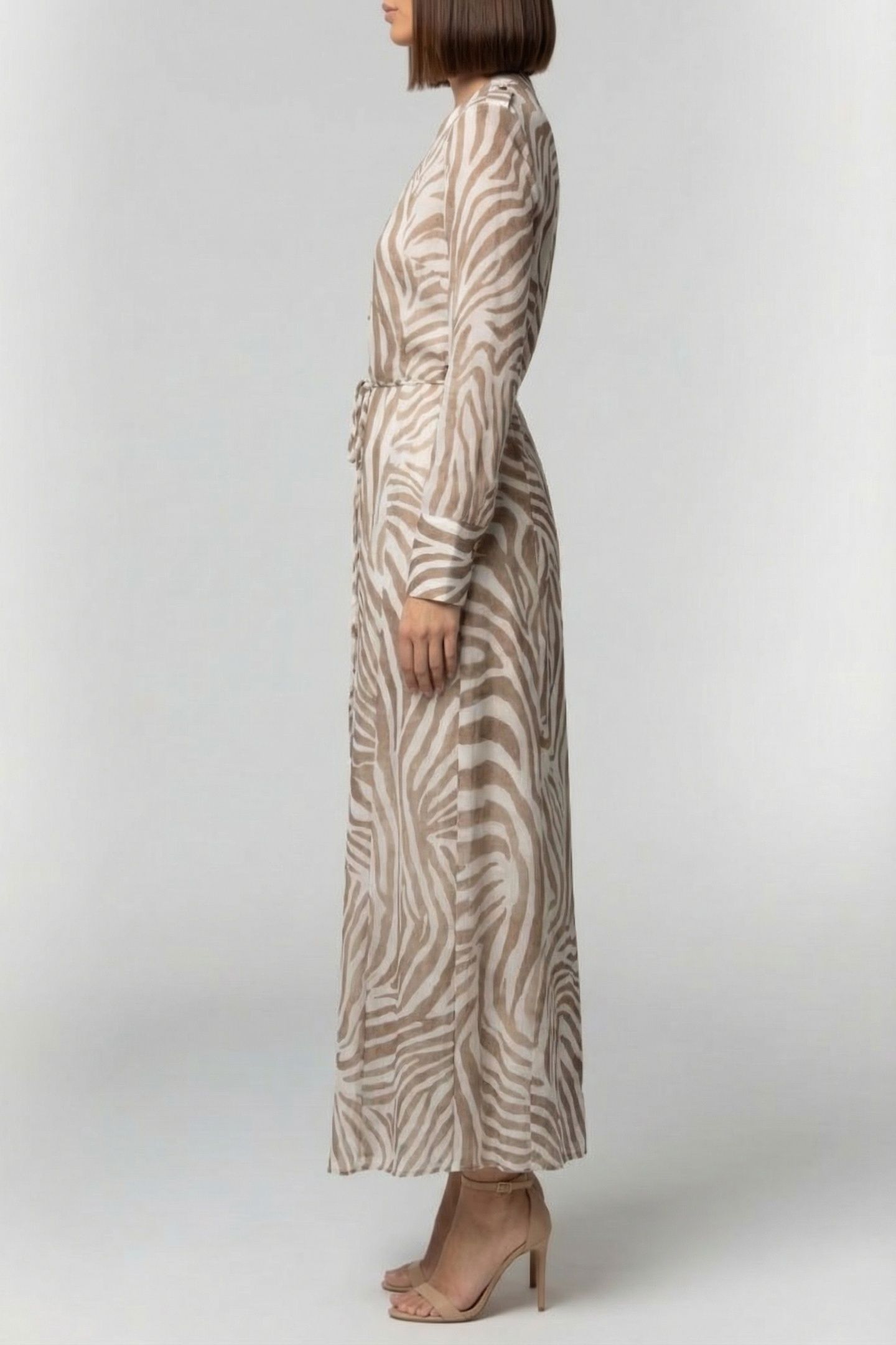 MARCIANO BY GUESS GISELLE LS LONG DRESS SAFARI DREAM PRINT 3
