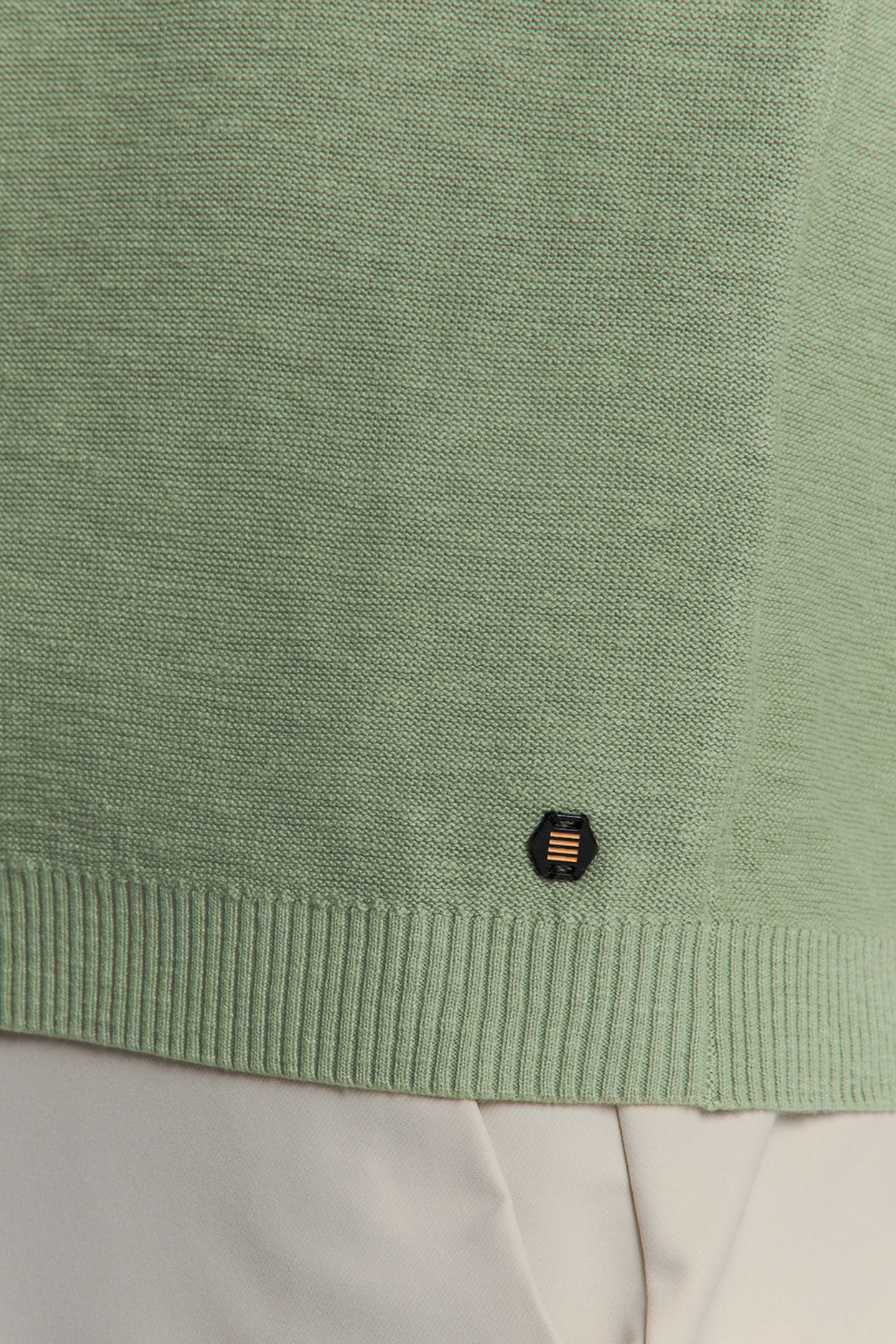 PULLOVER SHORT SLEEVE CREWNECK SOLID SLUB KNIT GREEN 7