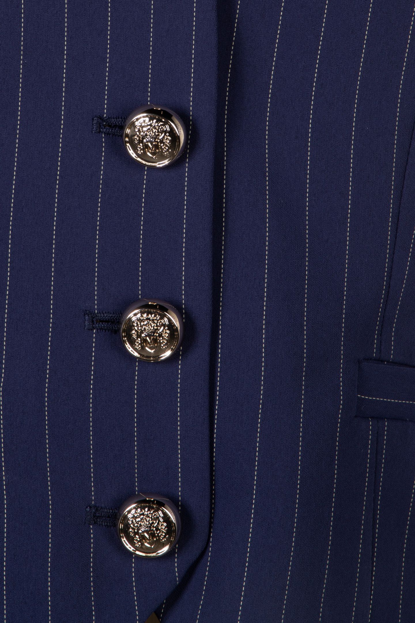 MARCIANO BY GUESS SIDNEY LACE VEST NAVY PINSTRIPE WHITE 4