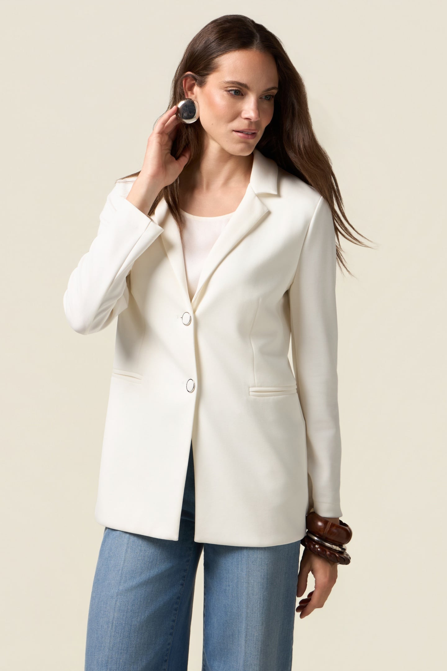 SOFT TOUCH SWEATSHIRT BLAZER WHITE 1